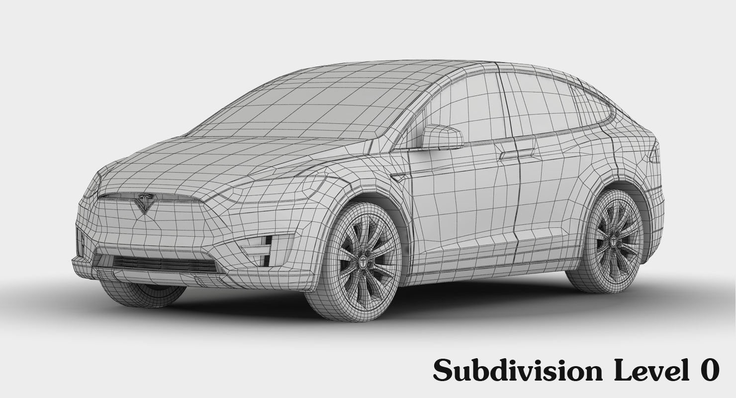 Tesla Model X 2017 detailed interior 3D model_20