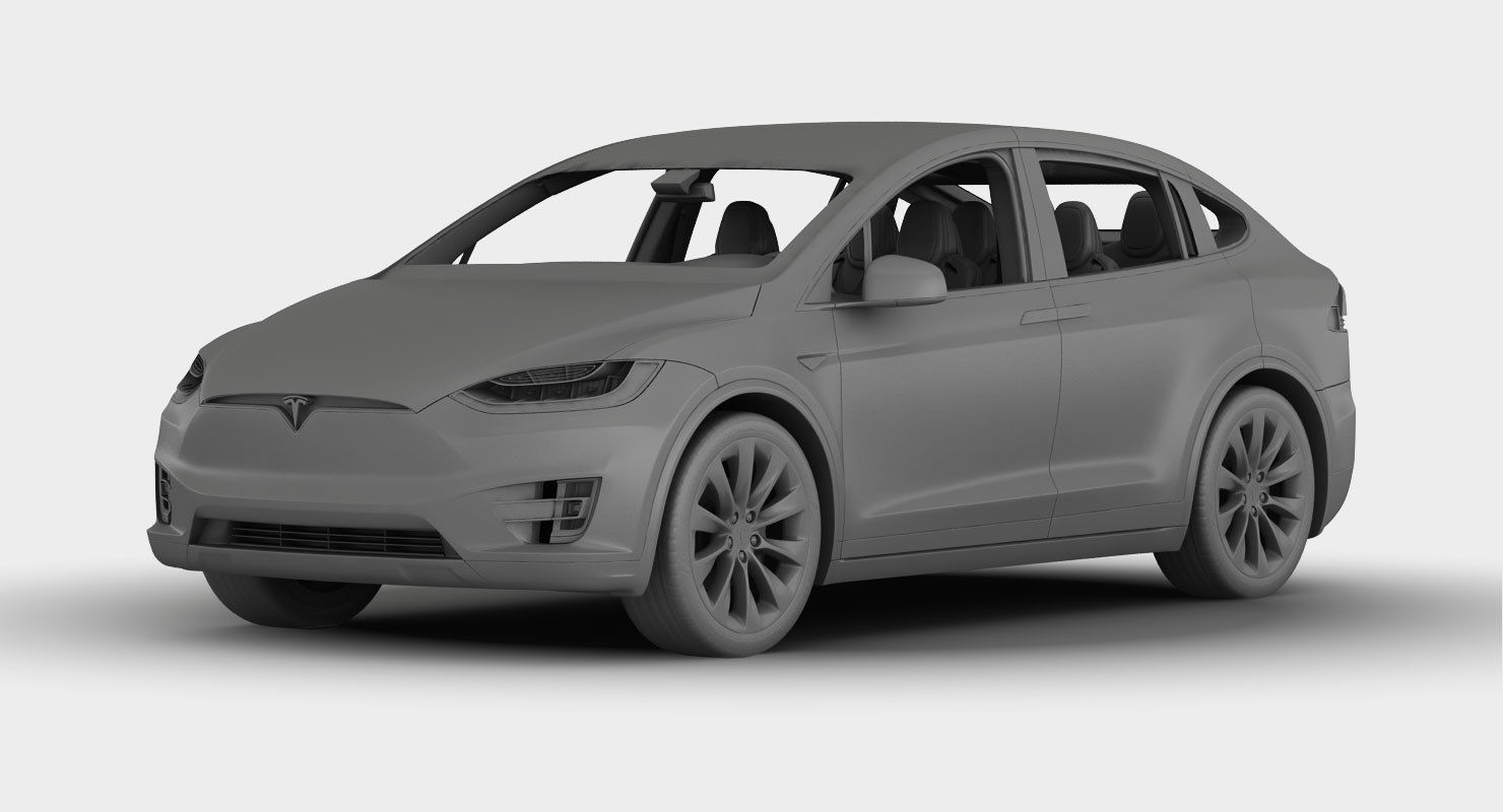 Tesla Model X 2017 detailed interior 3D model_26