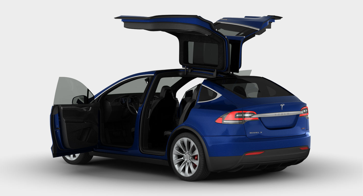 Tesla Model X 2017 detailed interior 3D model_15