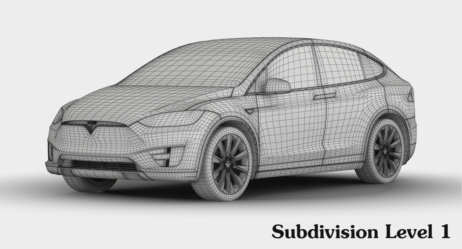 Tesla Model X 2017 detailed interior 3D model_21