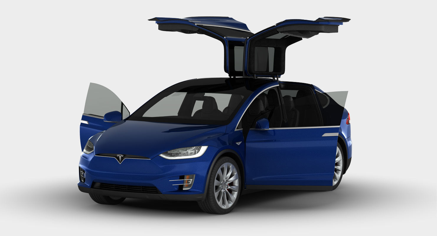 Tesla Model X 2017 detailed interior 3D model_14