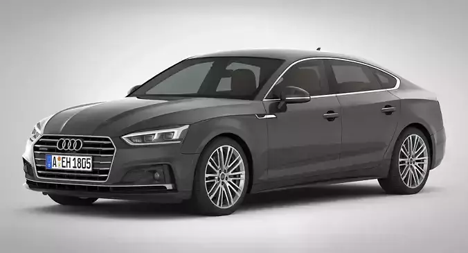 Audi A5 Sportback 2018 detailed interior 3D model