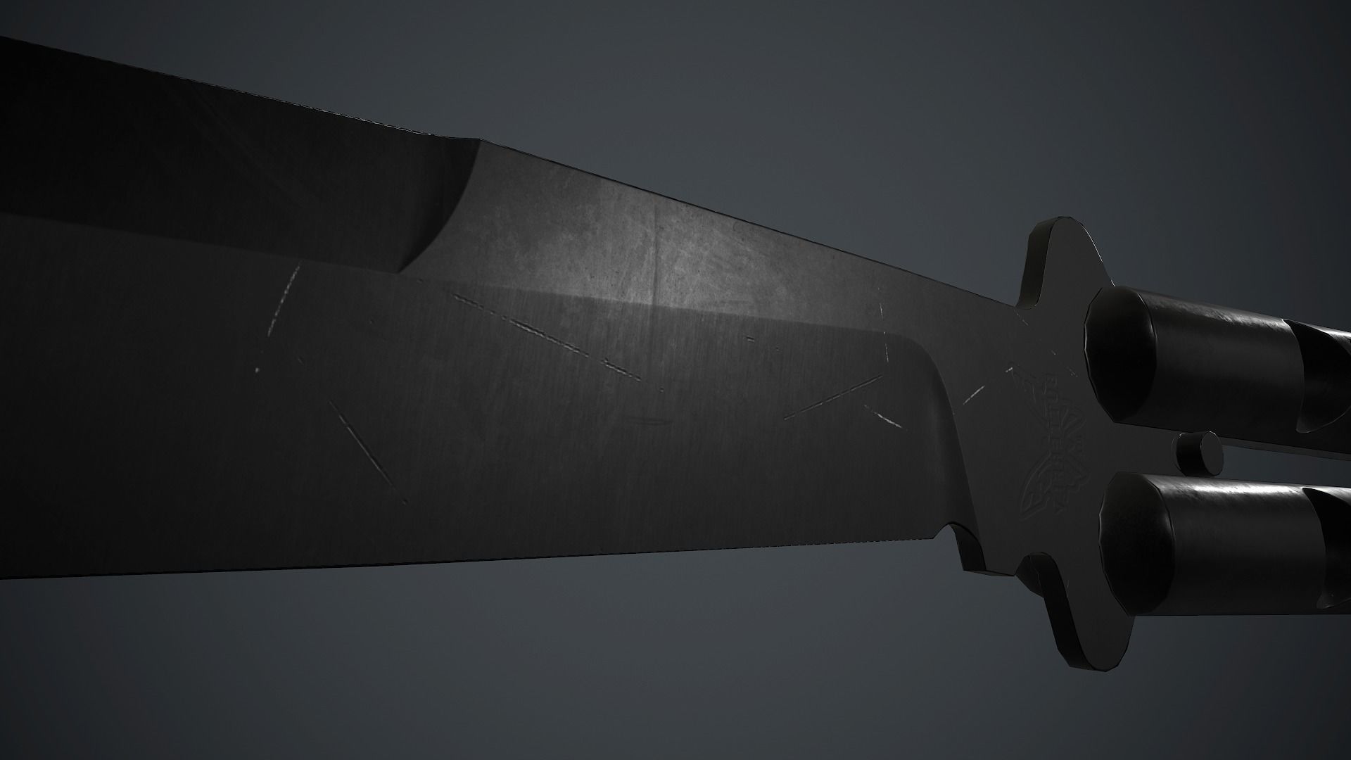 Balisong Knife PBR Game Ready Low-poly 3D model_7
