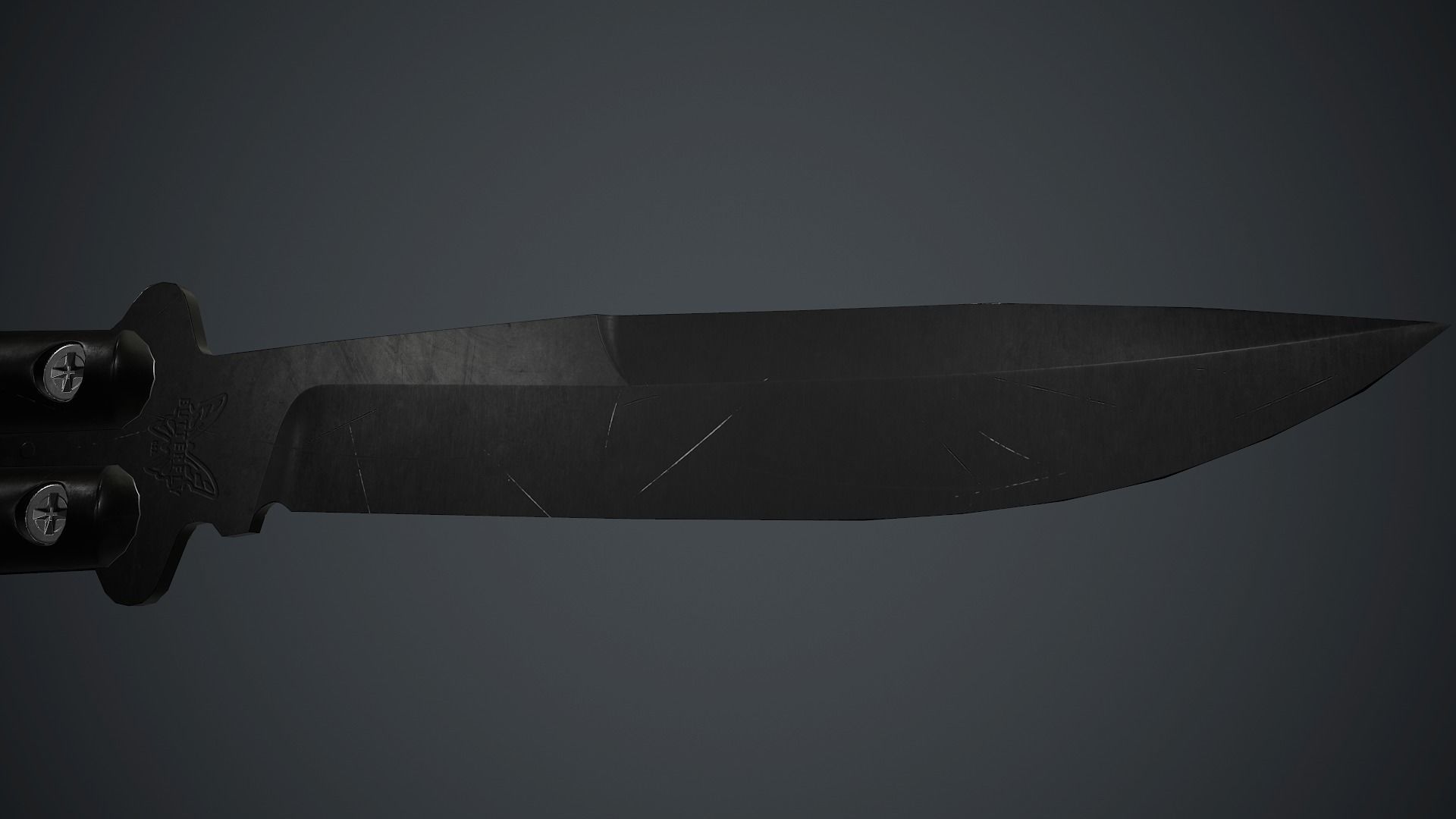 Balisong Knife PBR Game Ready Low-poly 3D model_10