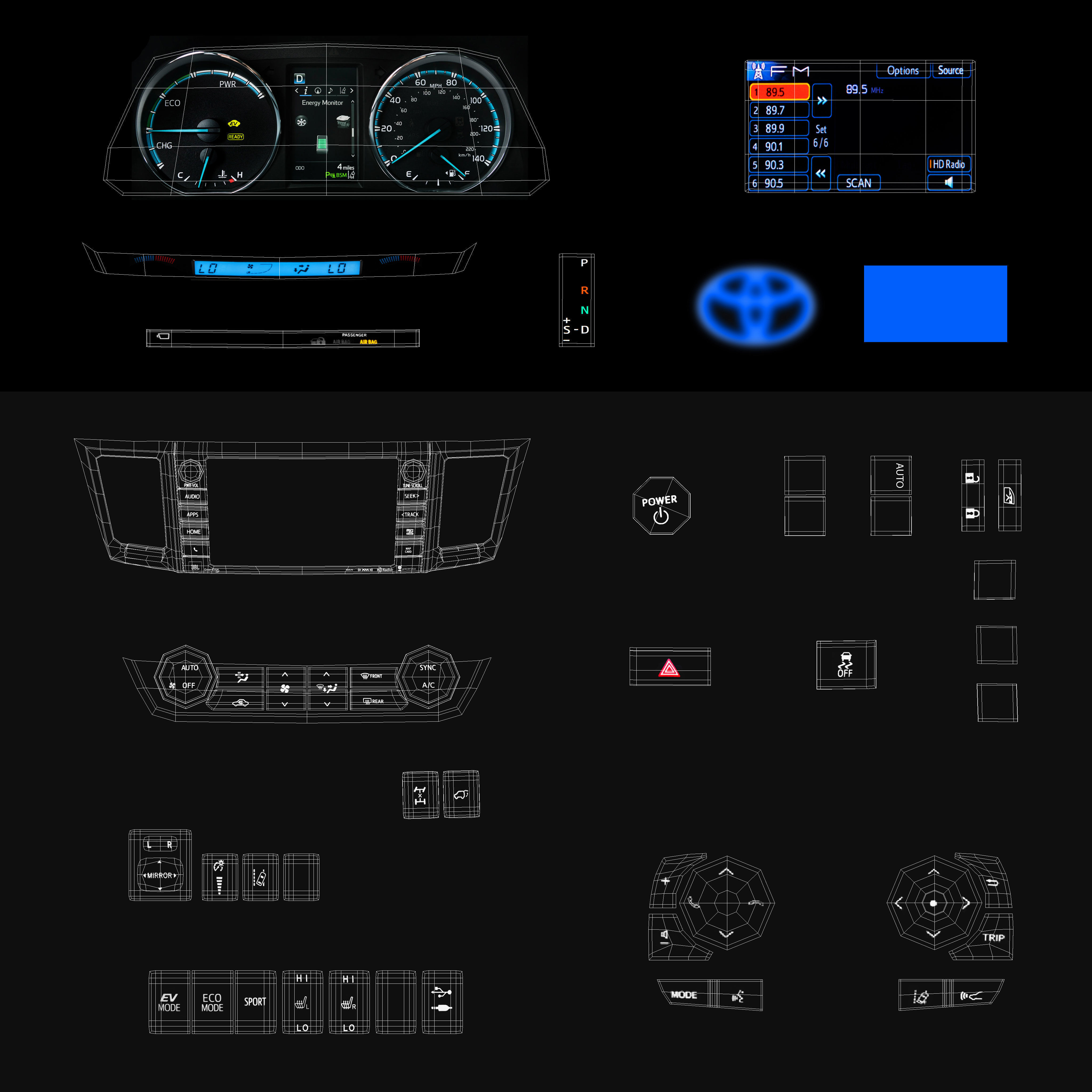 Toyota RAV4 Adventure 2018 detailed interior 3D model_27
