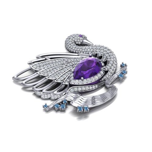 Brooch Swan 3D print model
