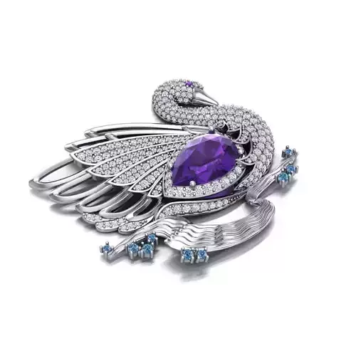Brooch Swan 3D print model