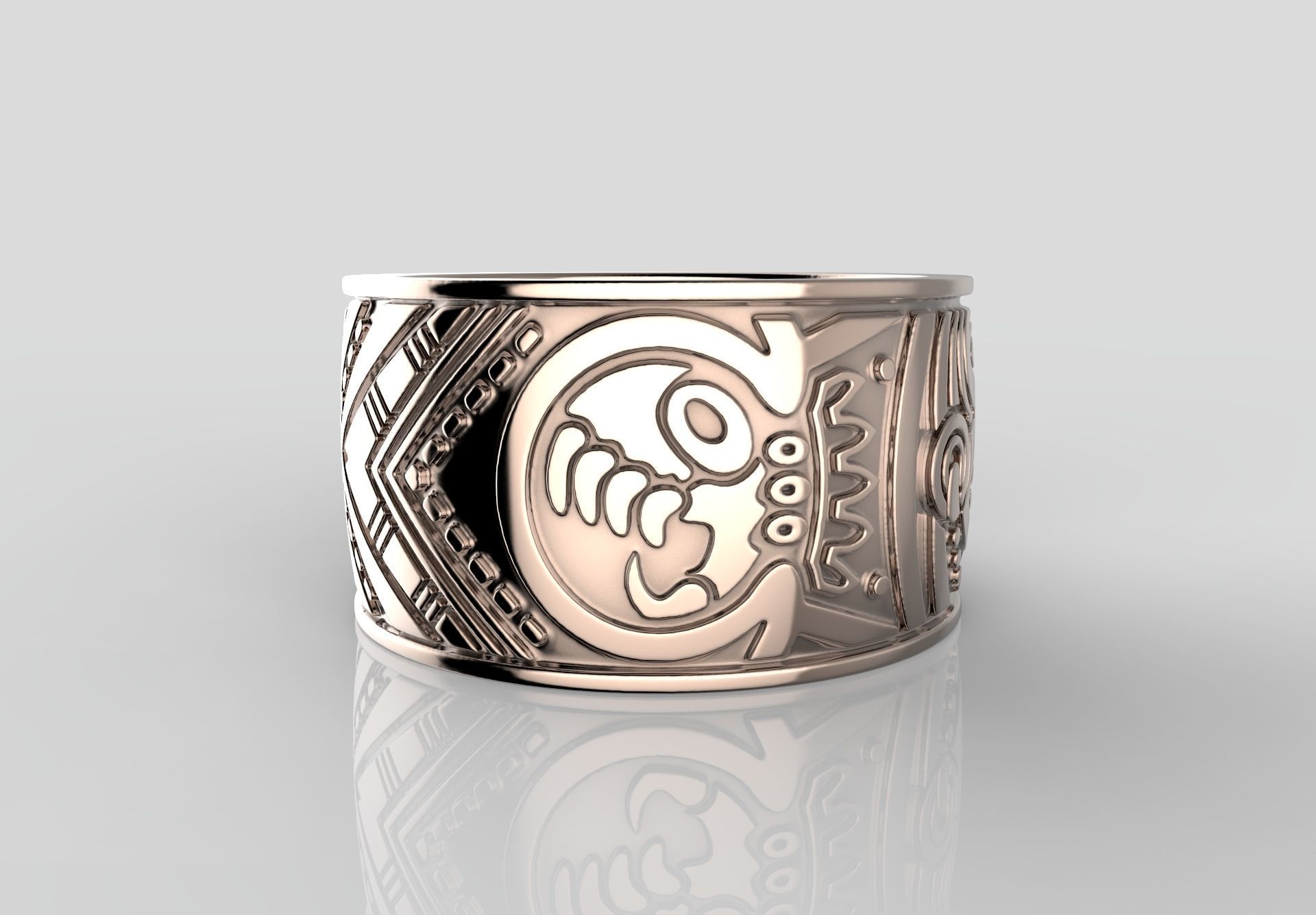 R-31 Ring Mayan calendar 3D print model 3D print model_9