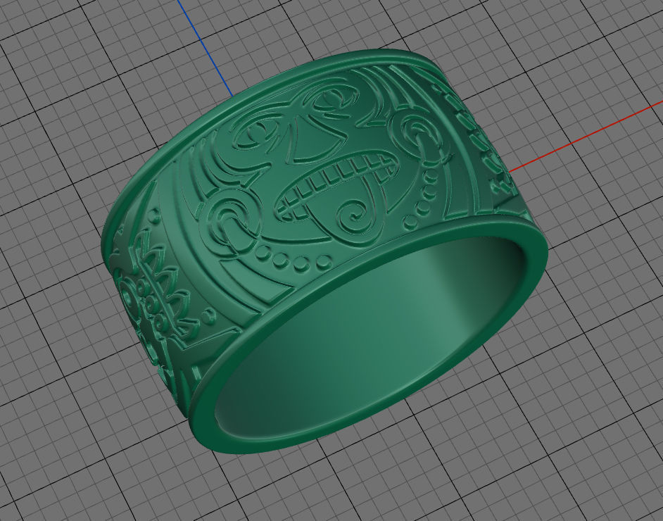 R-31 Ring Mayan calendar 3D print model 3D print model_12