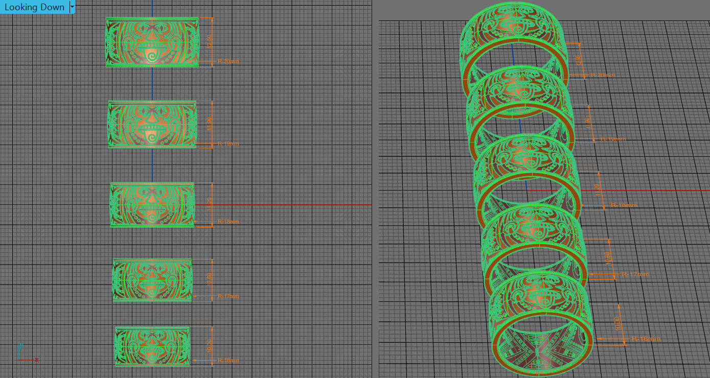 R-31 Ring Mayan calendar 3D print model 3D print model_13