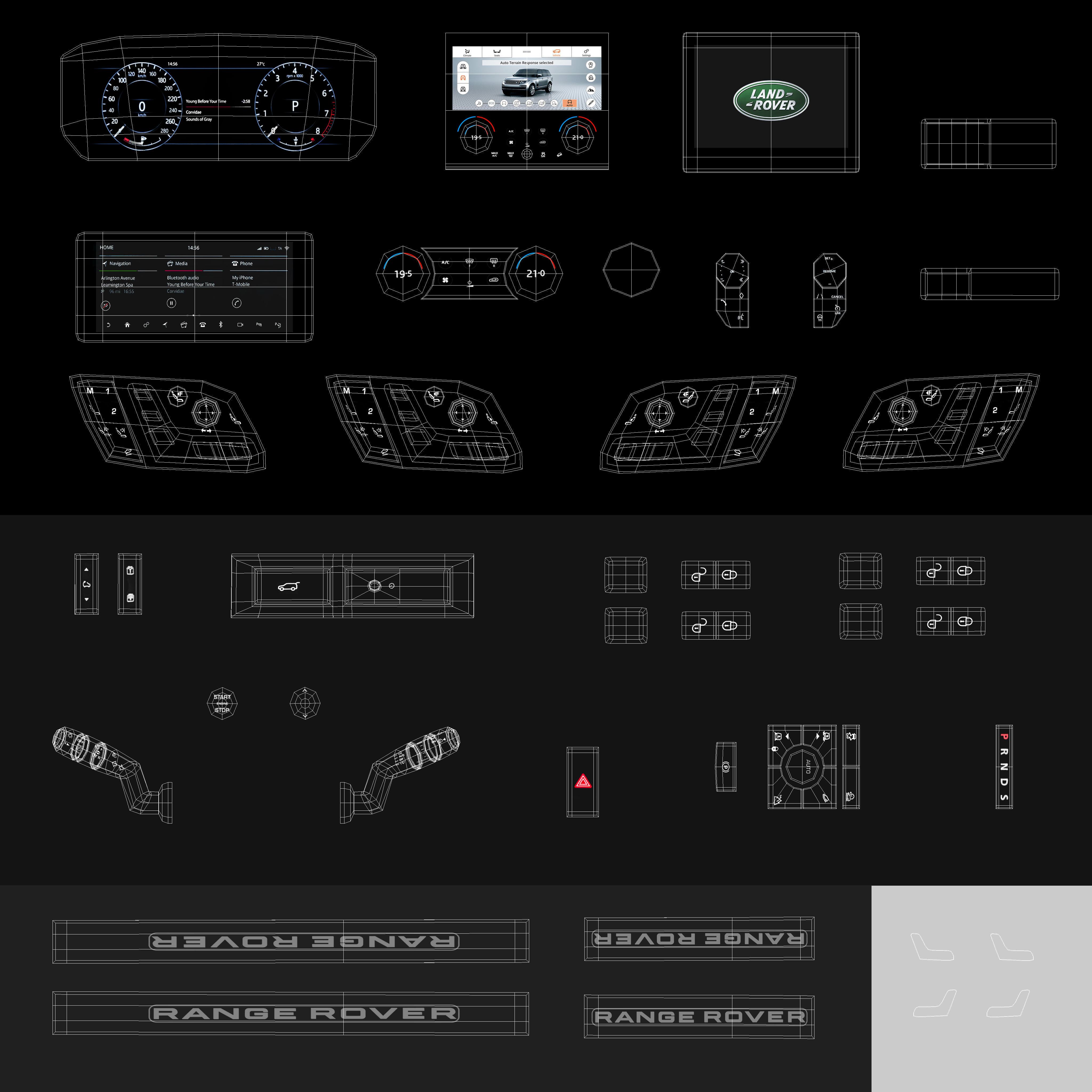 Range Rover Autobiography 2018 detailed interior 3D model_25