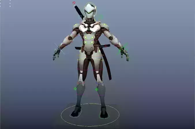 Overwatch Genji Maya rig 3D model