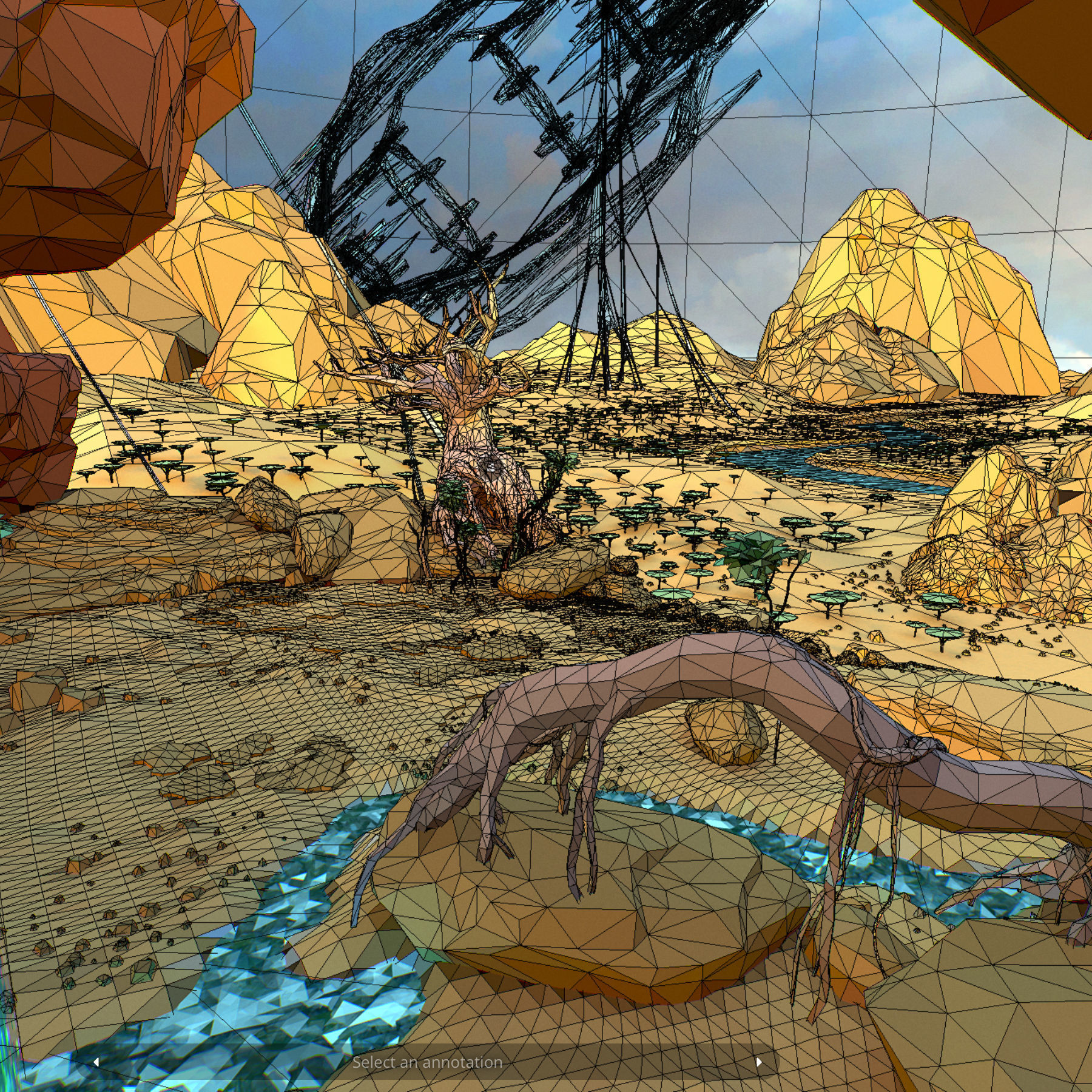 Low Polygon Art Level Sahara Africa Low-poly 3D model_53