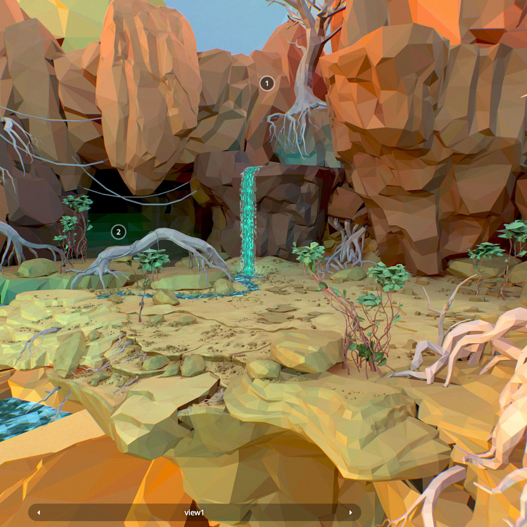 Low Polygon Art Level Sahara Africa Low-poly 3D model_21