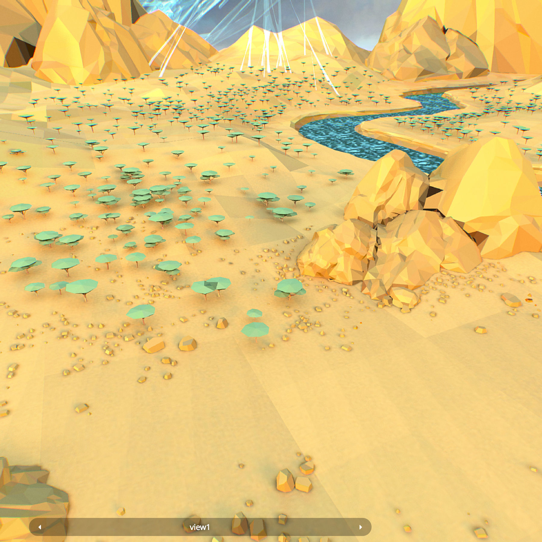 Low Polygon Art Level Sahara Africa Low-poly 3D model_41