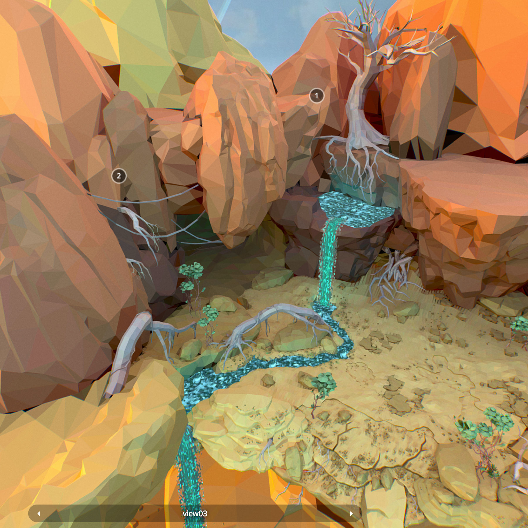 Low Polygon Art Level Sahara Africa Low-poly 3D model_46