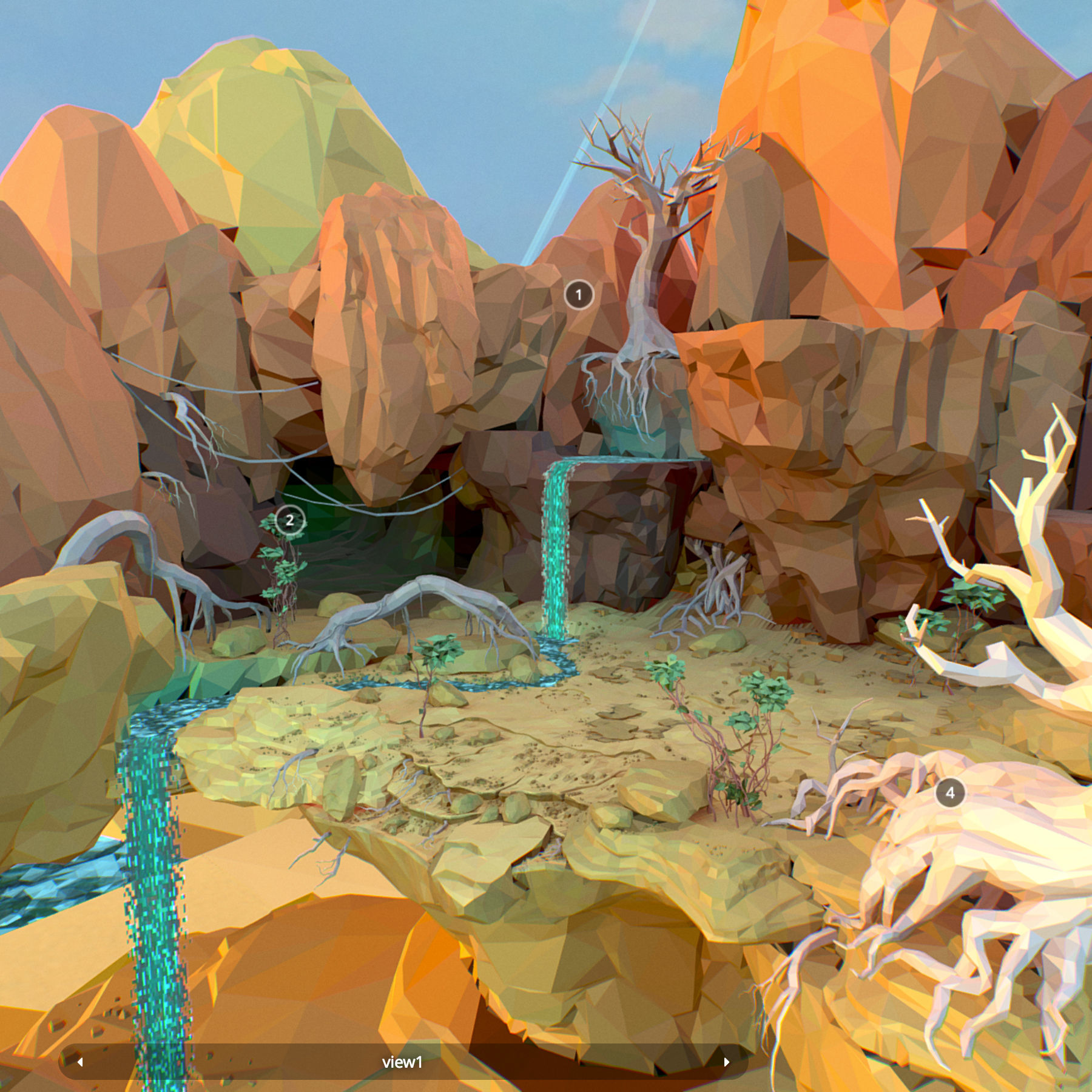 Low Polygon Art Level Sahara Africa Low-poly 3D model_25