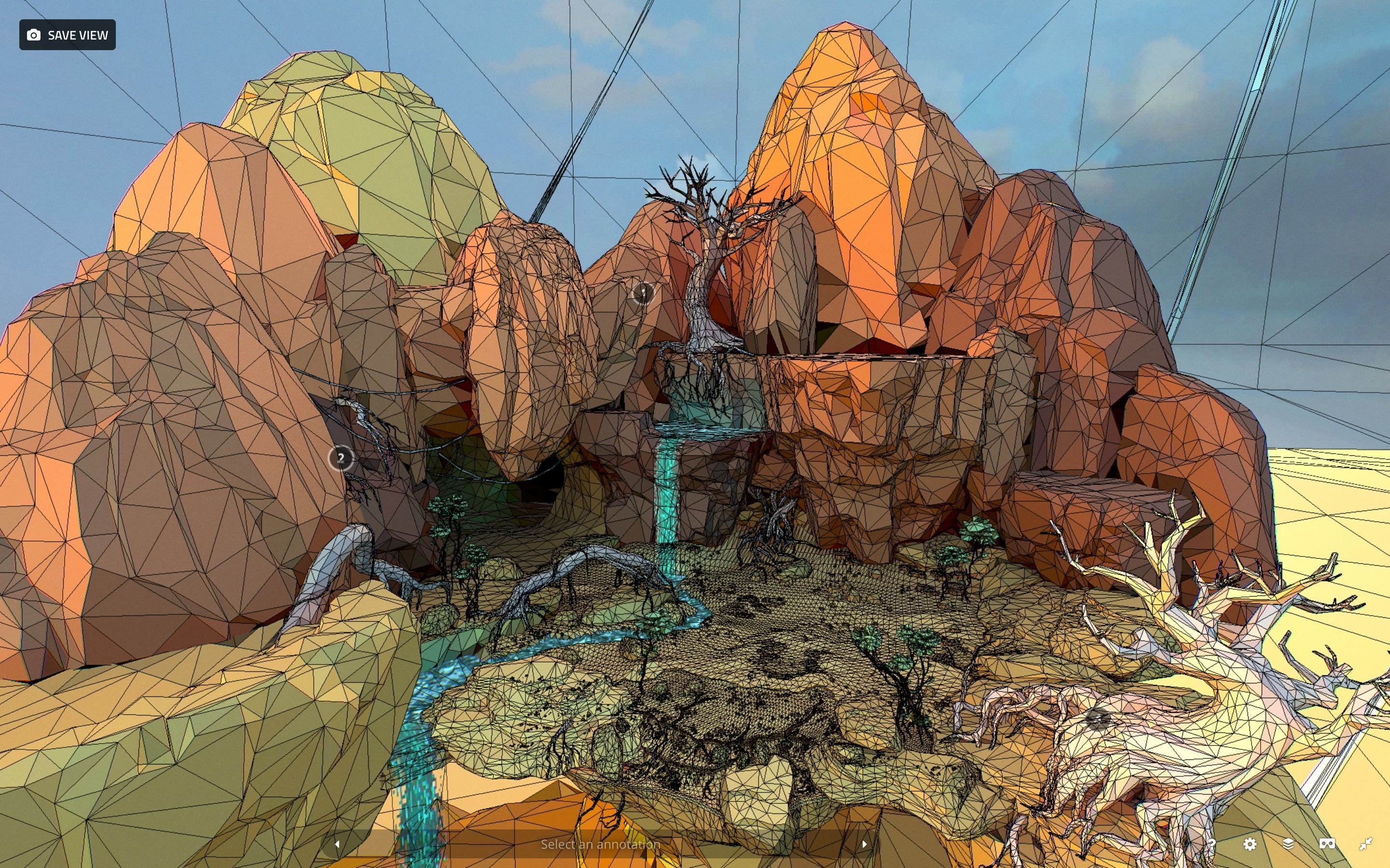 Low Polygon Art Level Sahara Africa Low-poly 3D model_113