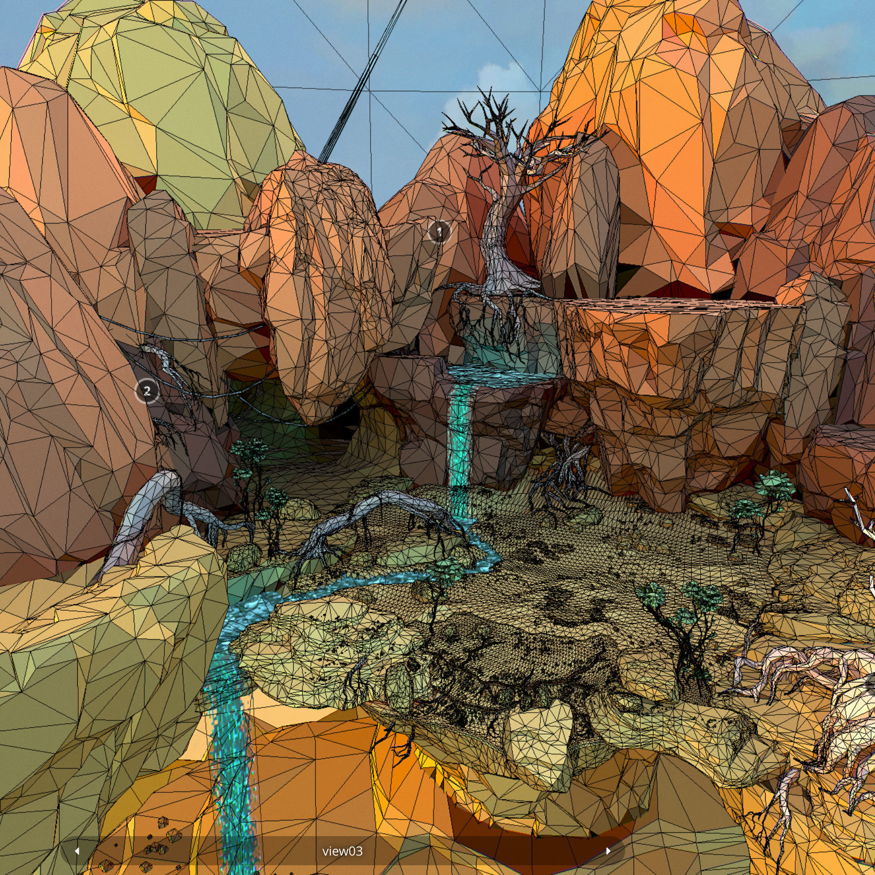 Low Polygon Art Level Sahara Africa Low-poly 3D model_59