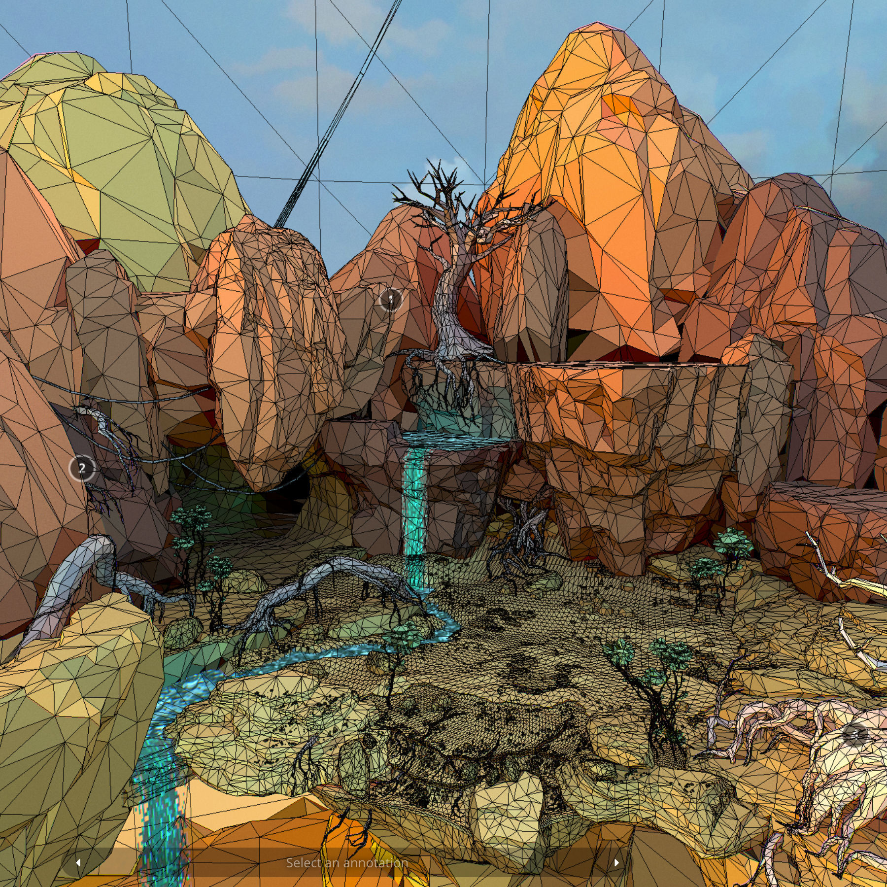 Low Polygon Art Level Sahara Africa Low-poly 3D model_54