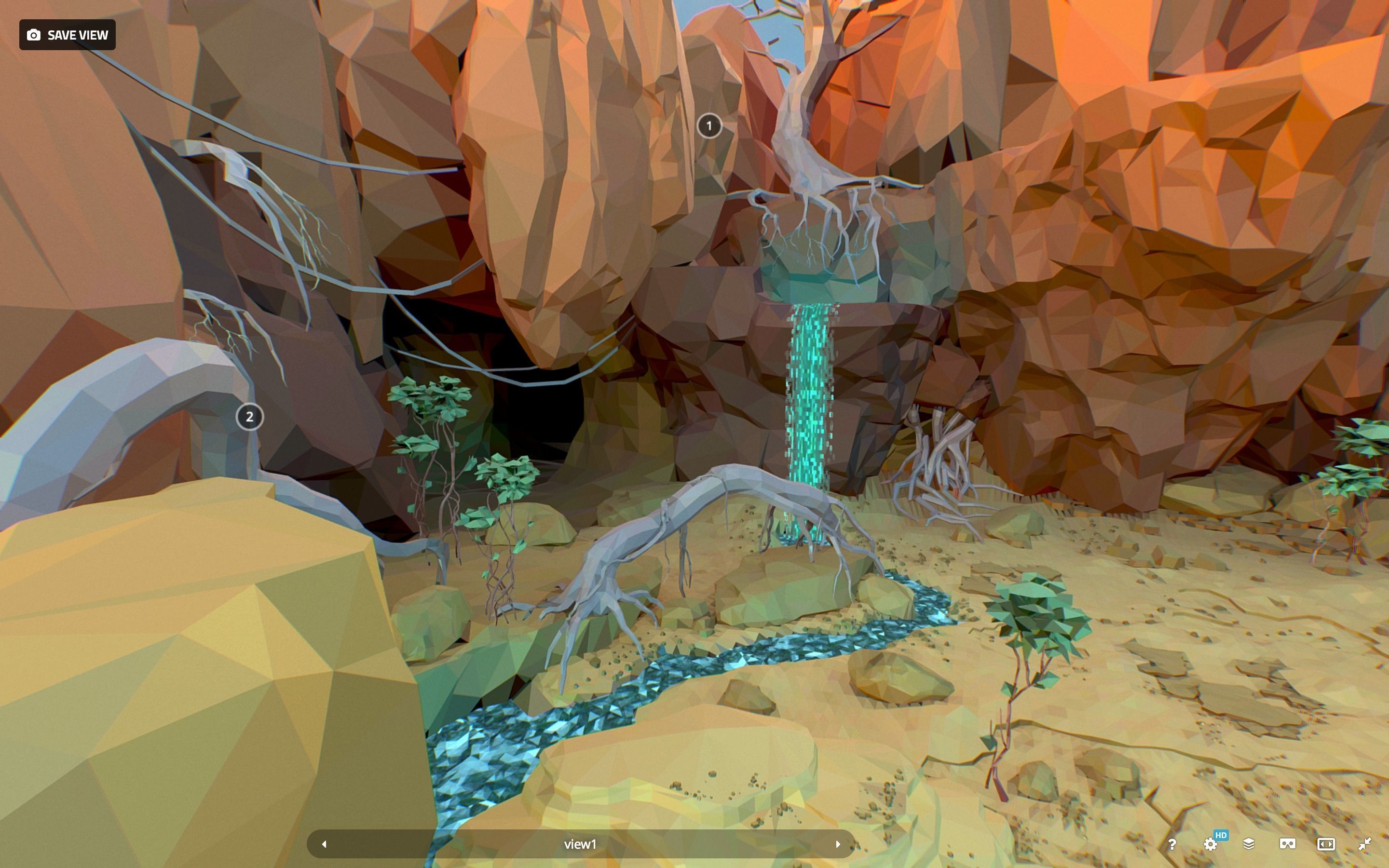 Low Polygon Art Level Sahara Africa Low-poly 3D model_73