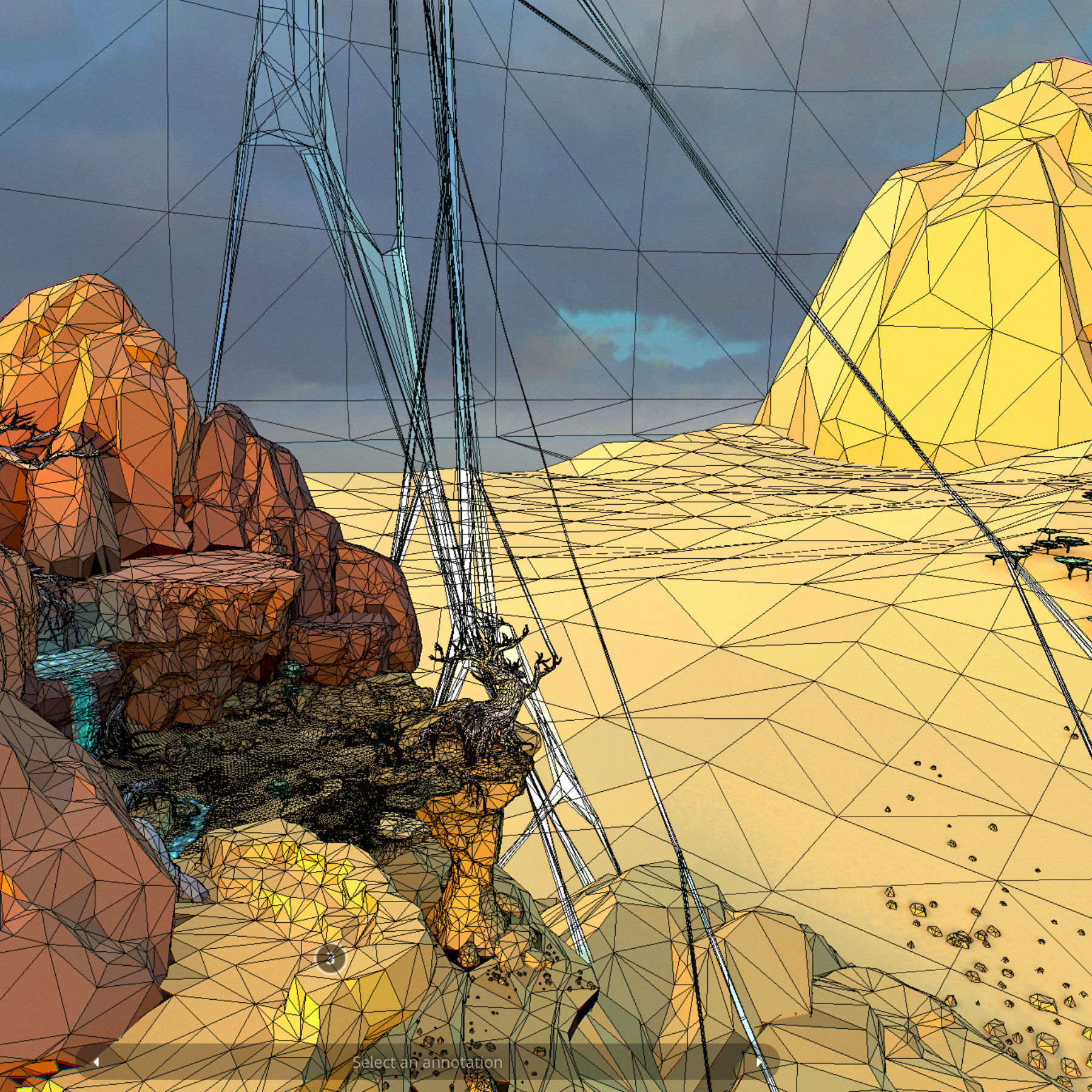 Low Polygon Art Level Sahara Africa Low-poly 3D model_50