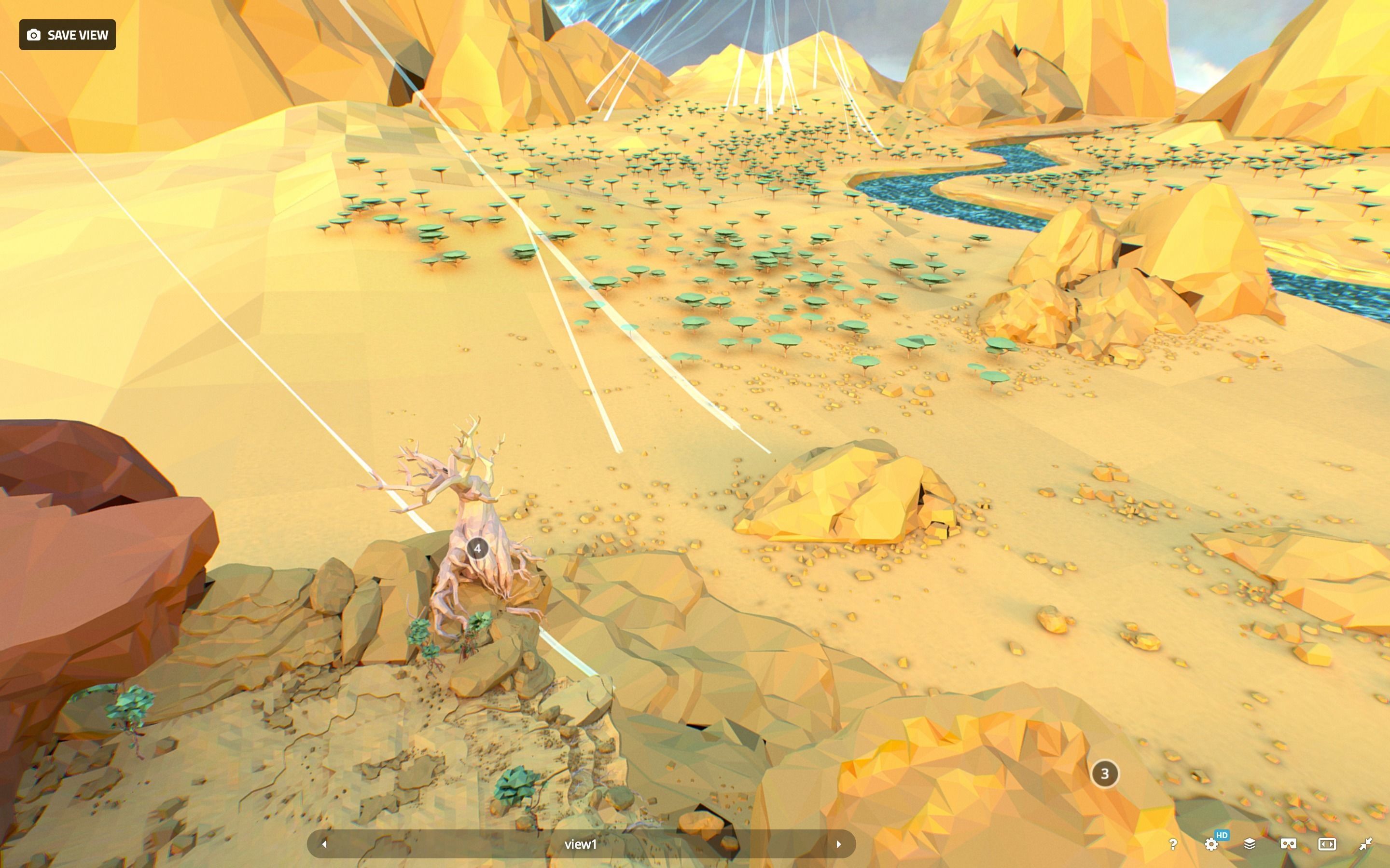 Low Polygon Art Level Sahara Africa Low-poly 3D model_100