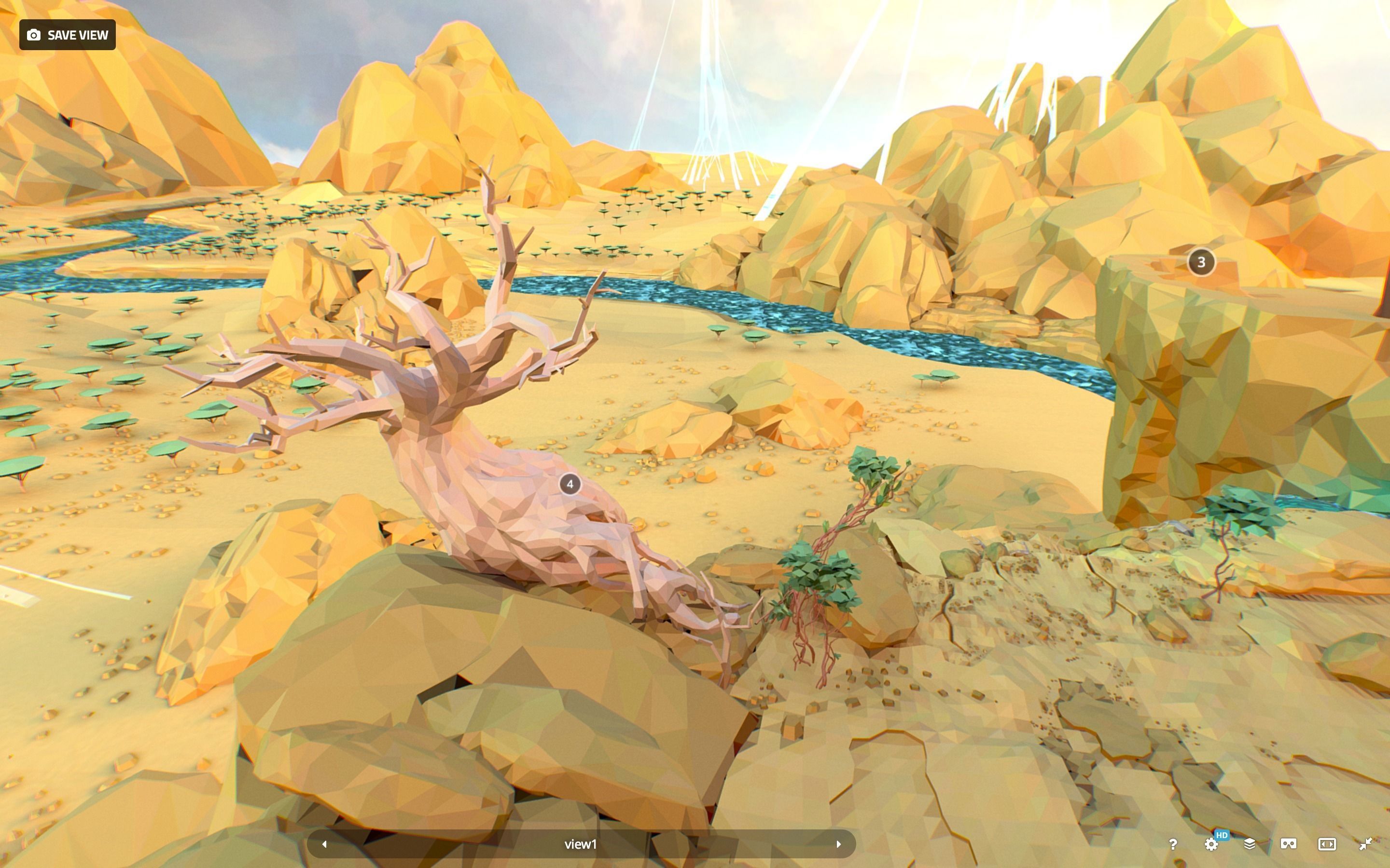 Low Polygon Art Level Sahara Africa Low-poly 3D model_94