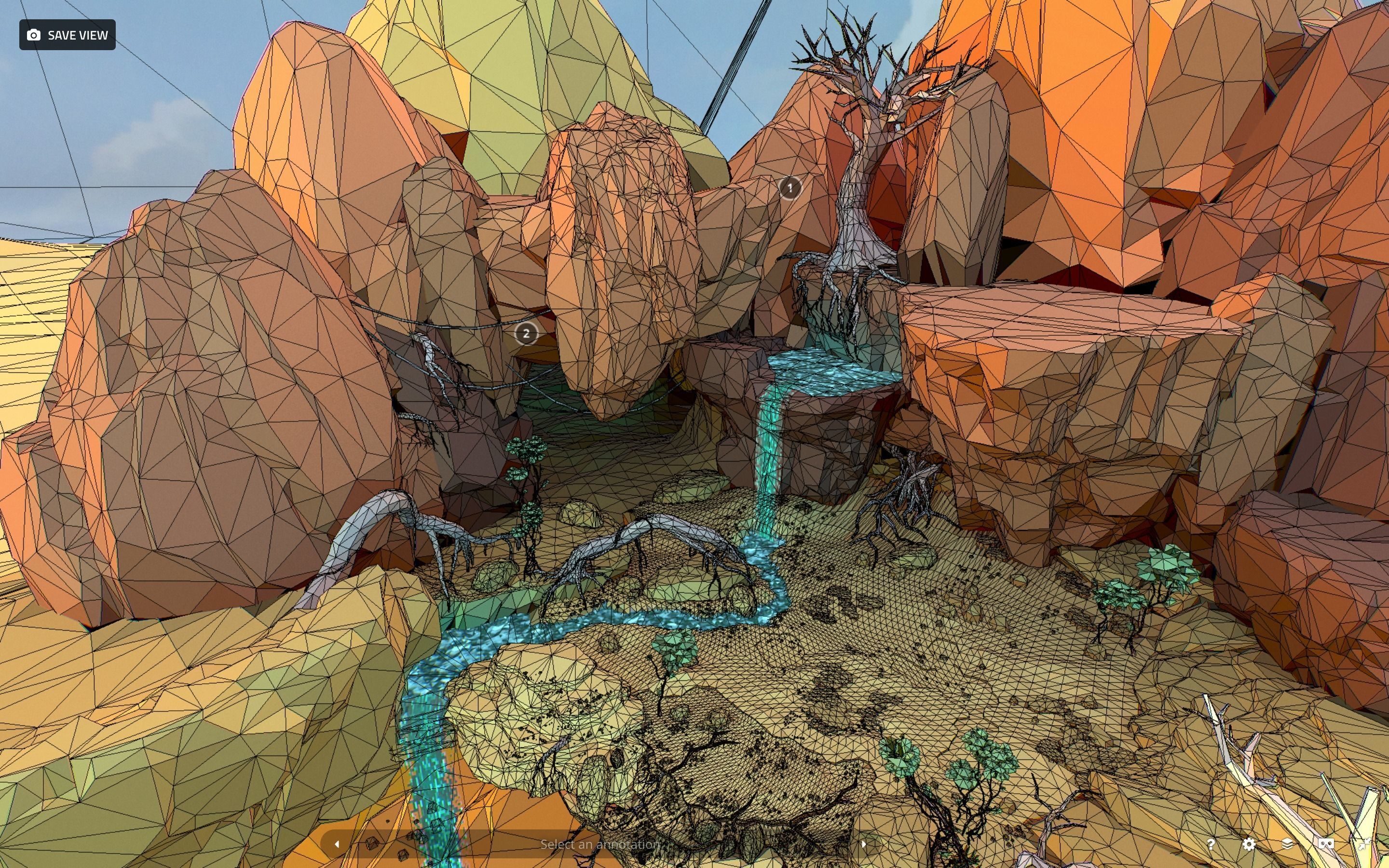 Low Polygon Art Level Sahara Africa Low-poly 3D model_112