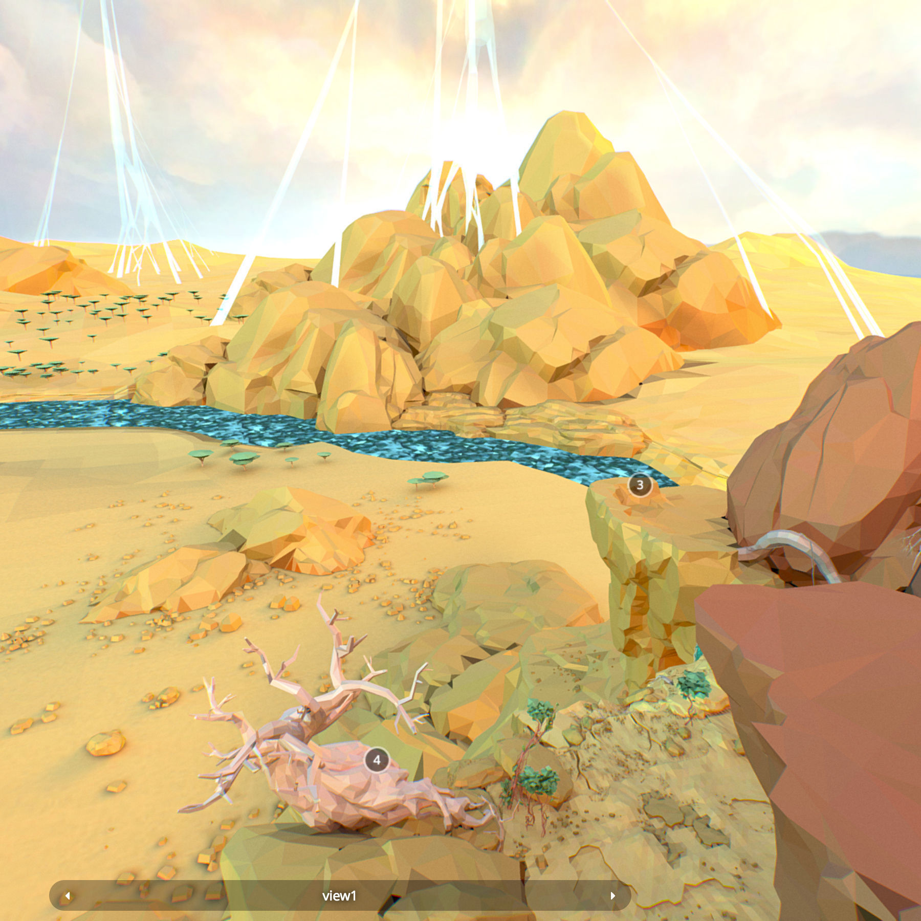 Low Polygon Art Level Sahara Africa Low-poly 3D model_38