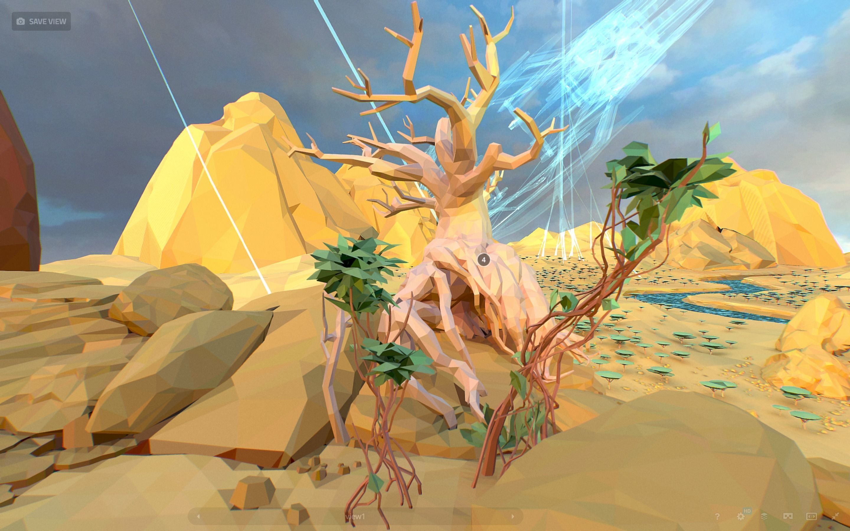 Low Polygon Art Level Sahara Africa Low-poly 3D model_93