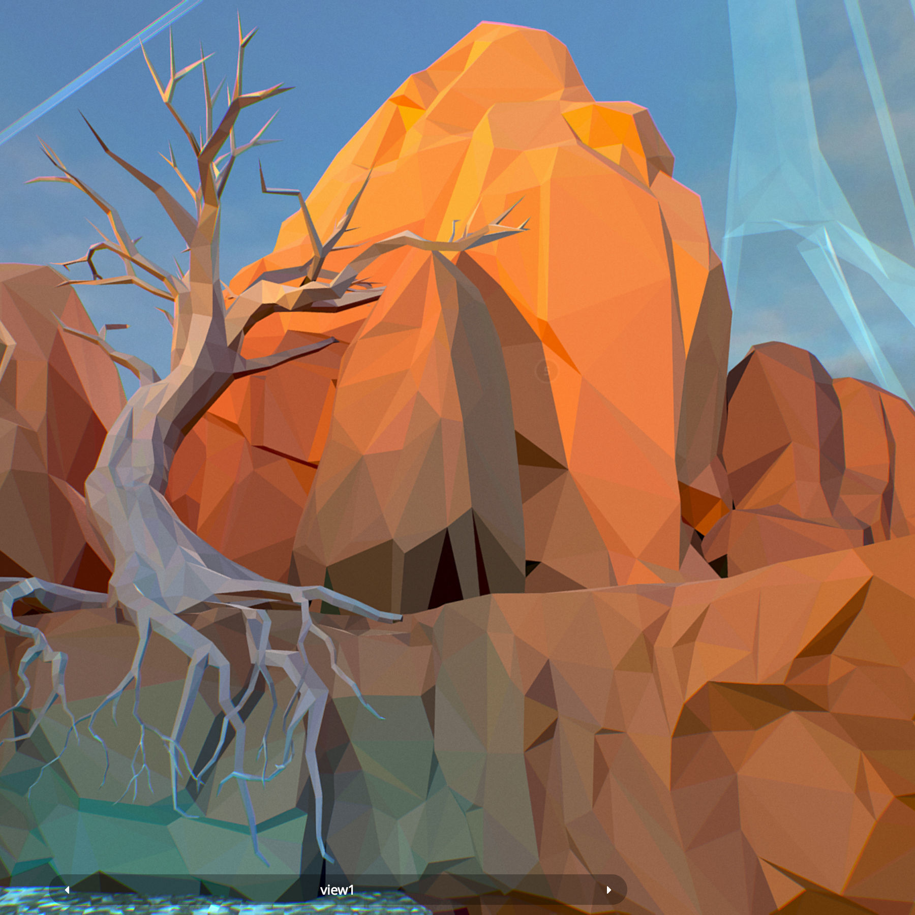 Low Polygon Art Level Sahara Africa Low-poly 3D model_24