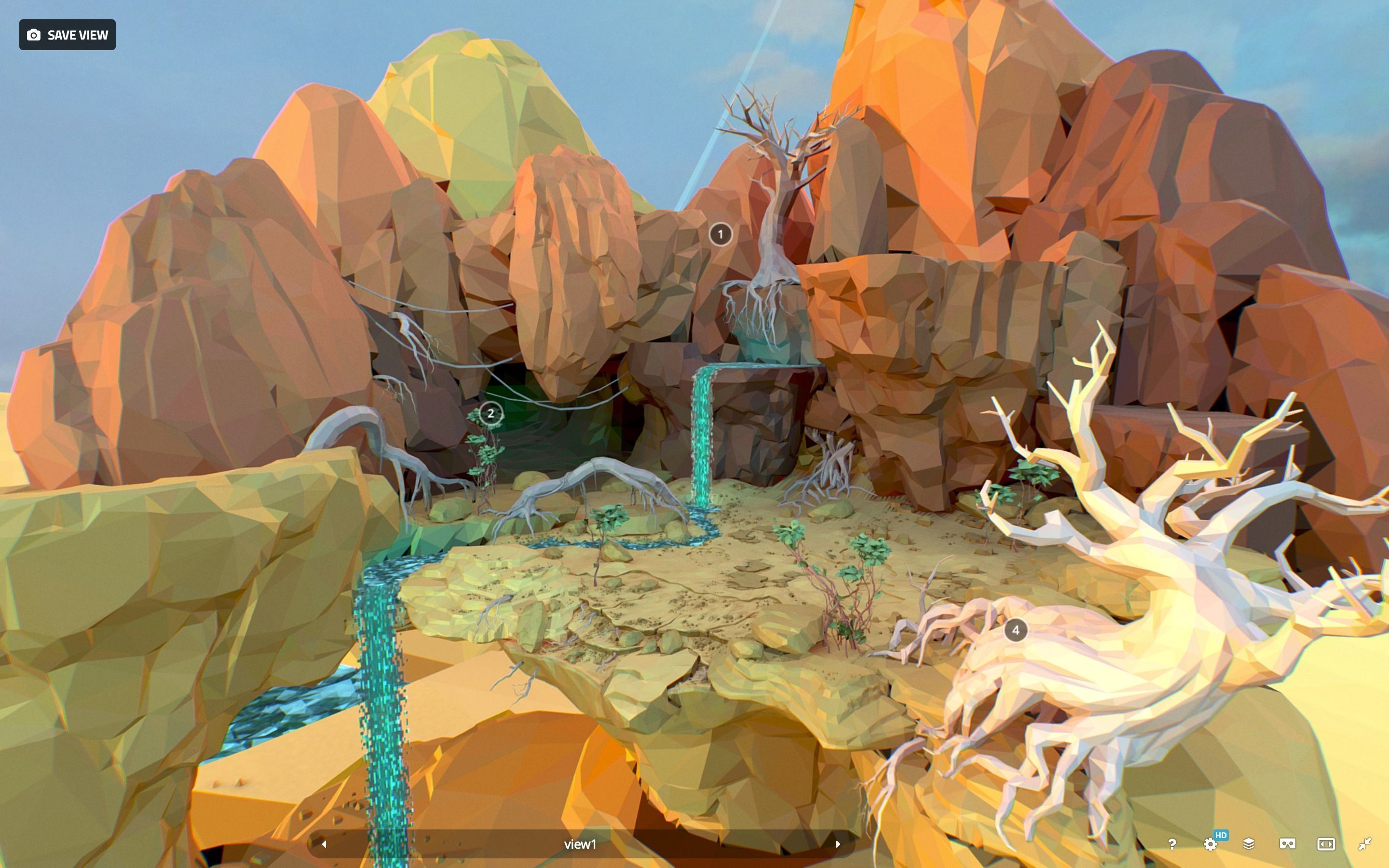 Low Polygon Art Level Sahara Africa Low-poly 3D model_82