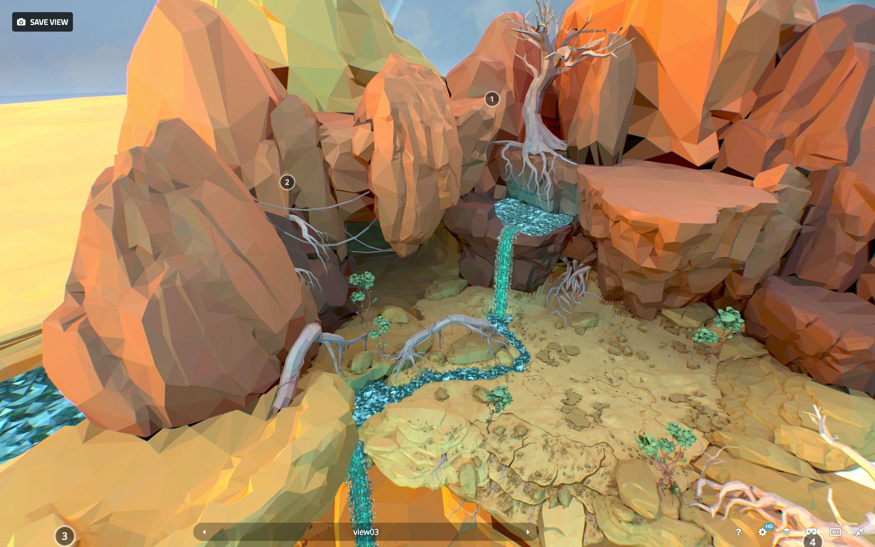 Low Polygon Art Level Sahara Africa Low-poly 3D model_106