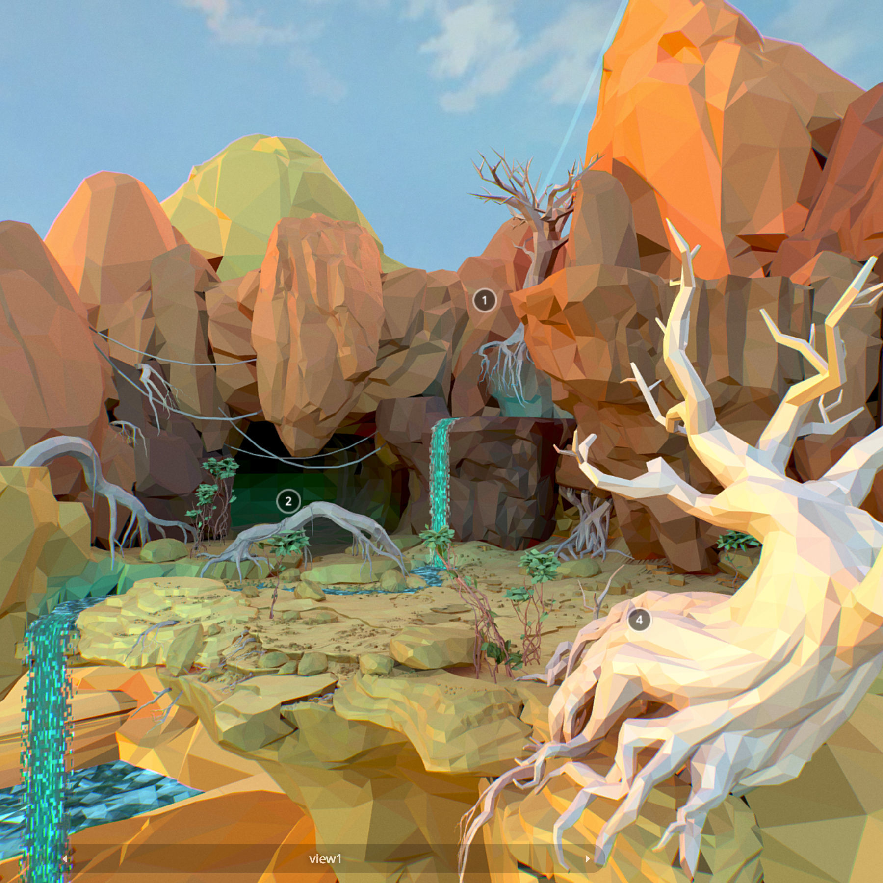 Low Polygon Art Level Sahara Africa Low-poly 3D model_4