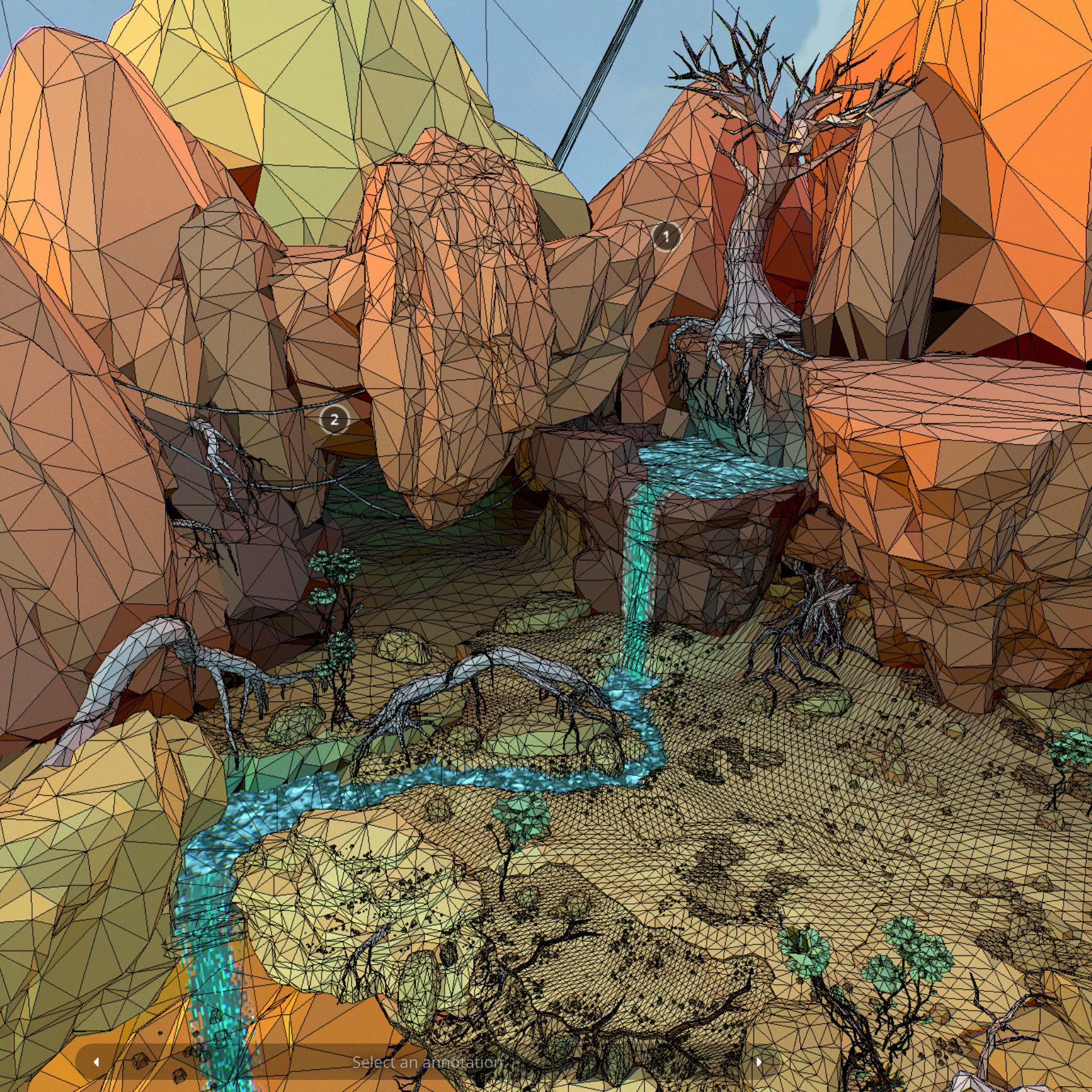 Low Polygon Art Level Sahara Africa Low-poly 3D model_55