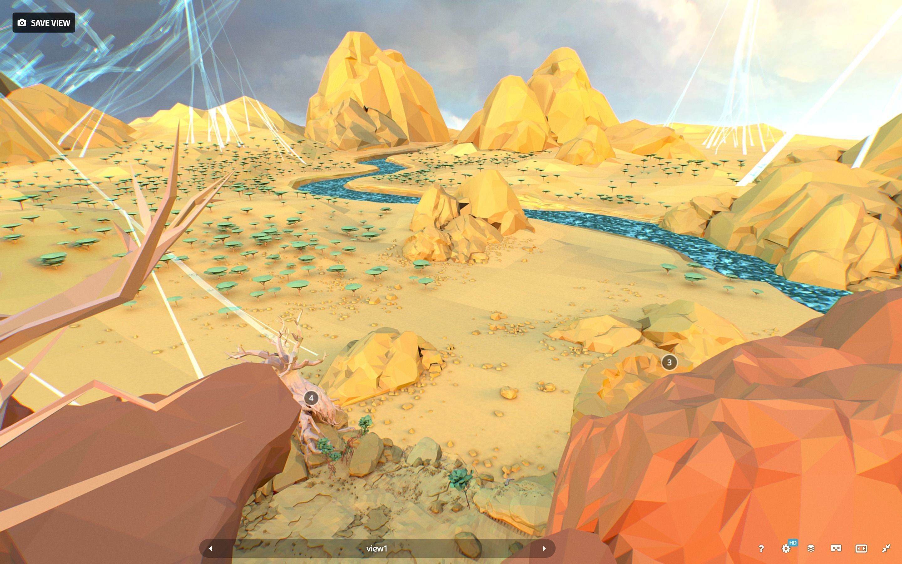 Low Polygon Art Level Sahara Africa Low-poly 3D model_98