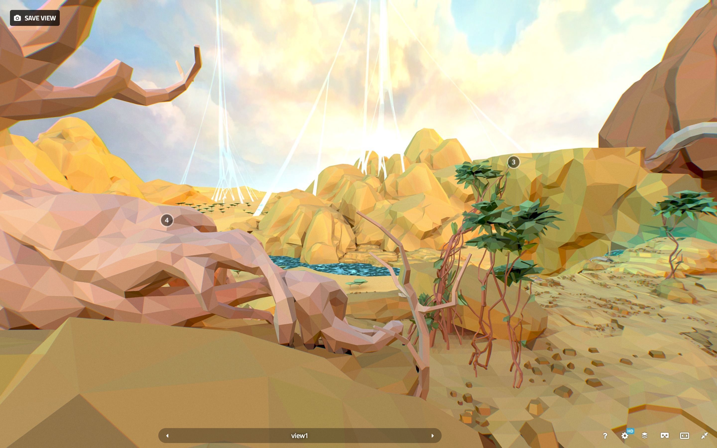 Low Polygon Art Level Sahara Africa Low-poly 3D model_92