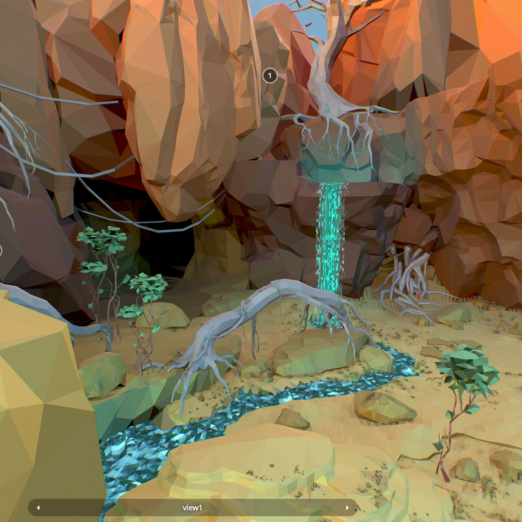 Low Polygon Art Level Sahara Africa Low-poly 3D model_14