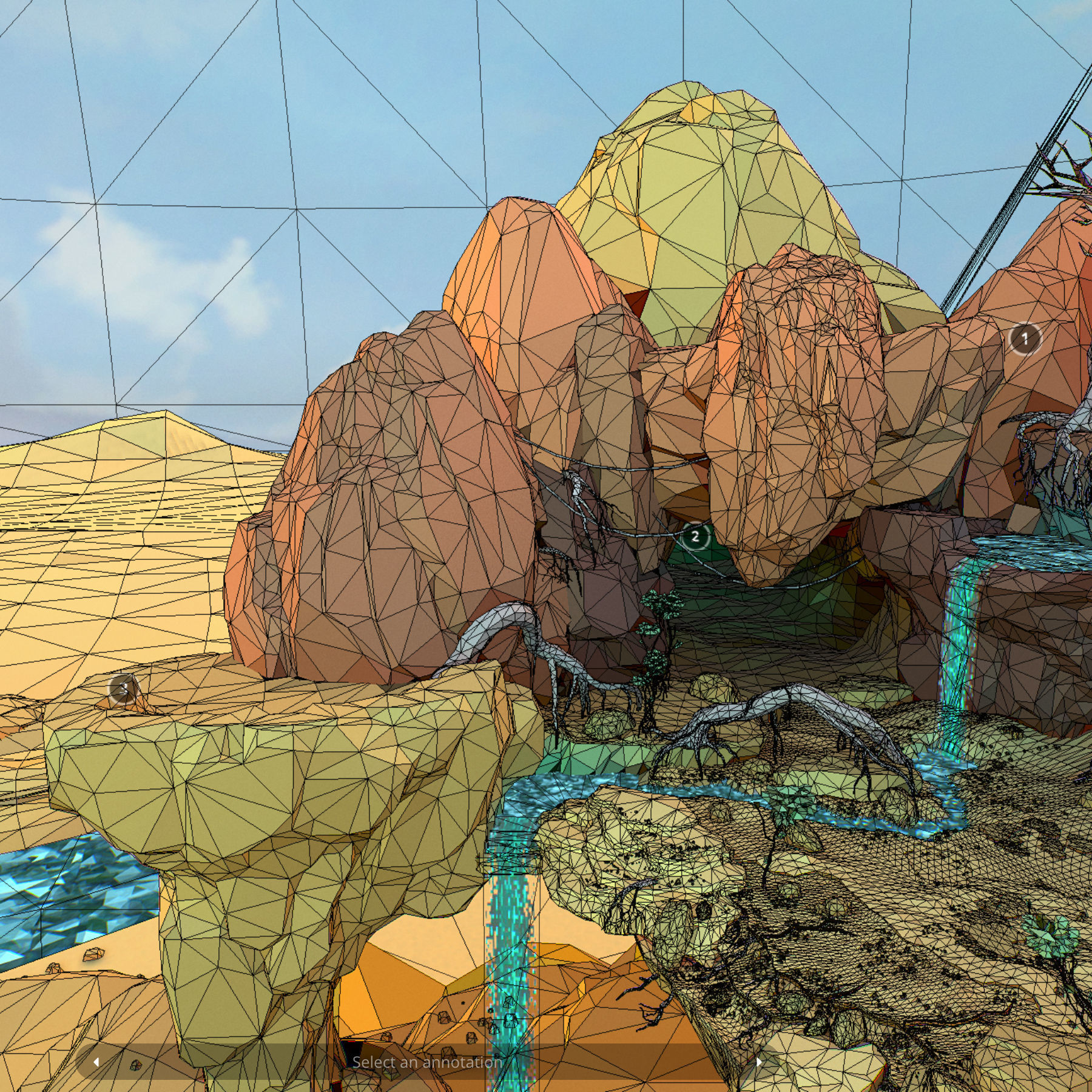 Low Polygon Art Level Sahara Africa Low-poly 3D model_61