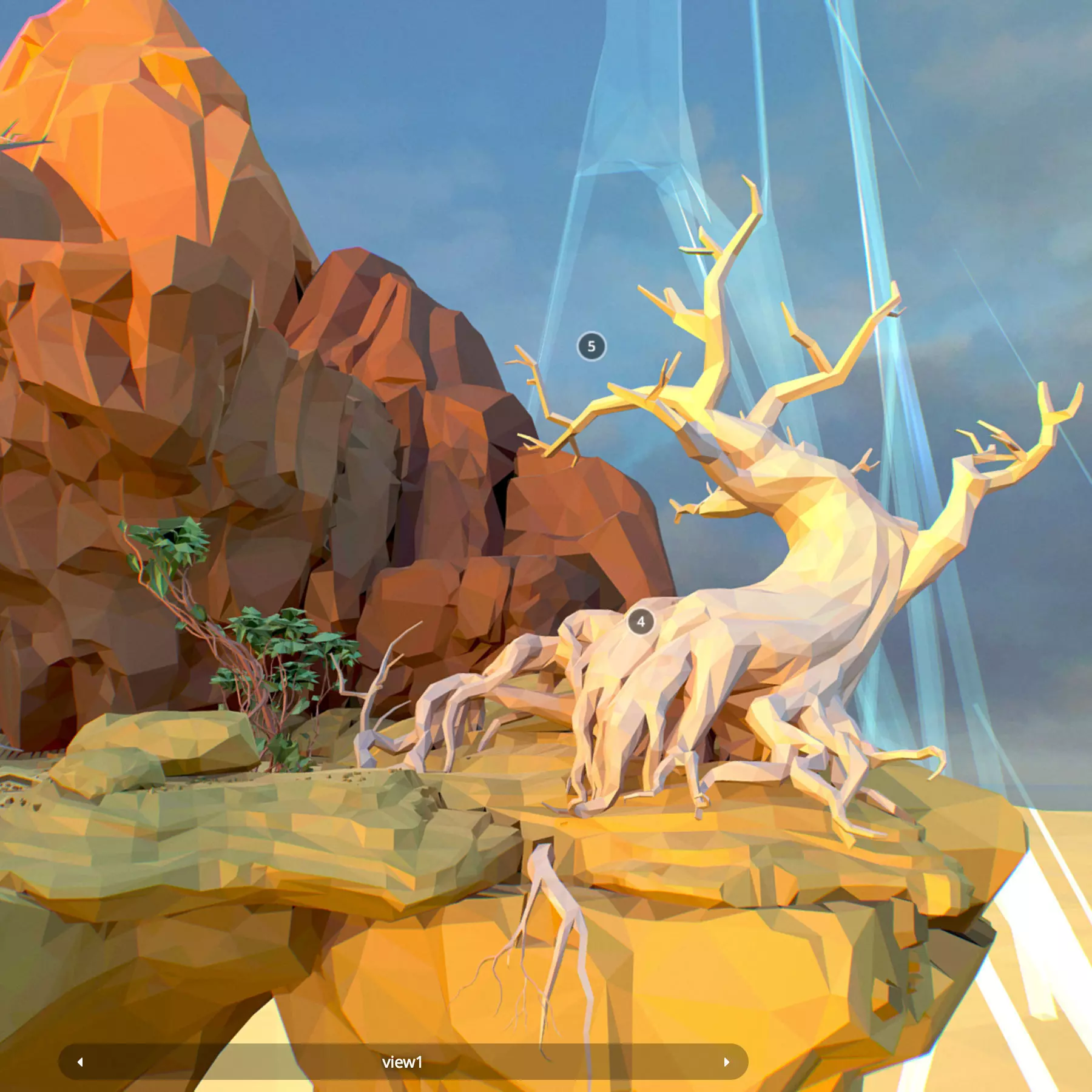 Low Polygon Art Level Sahara Africa Low-poly 3D model_0