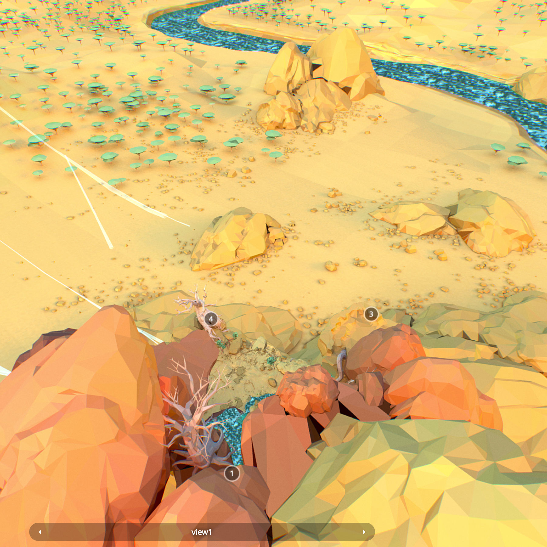 Low Polygon Art Level Sahara Africa Low-poly 3D model_34