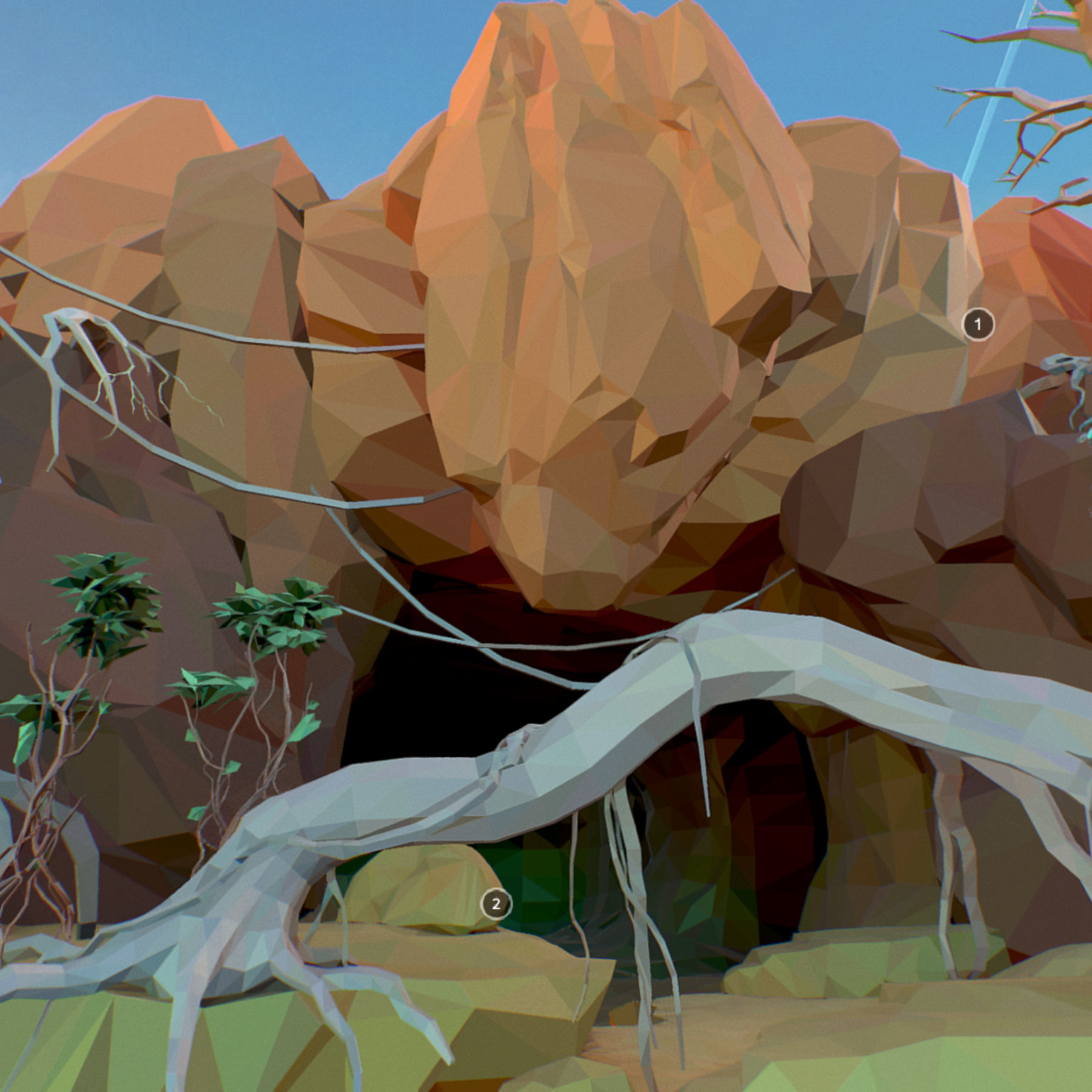 Low Polygon Art Level Sahara Africa Low-poly 3D model_11