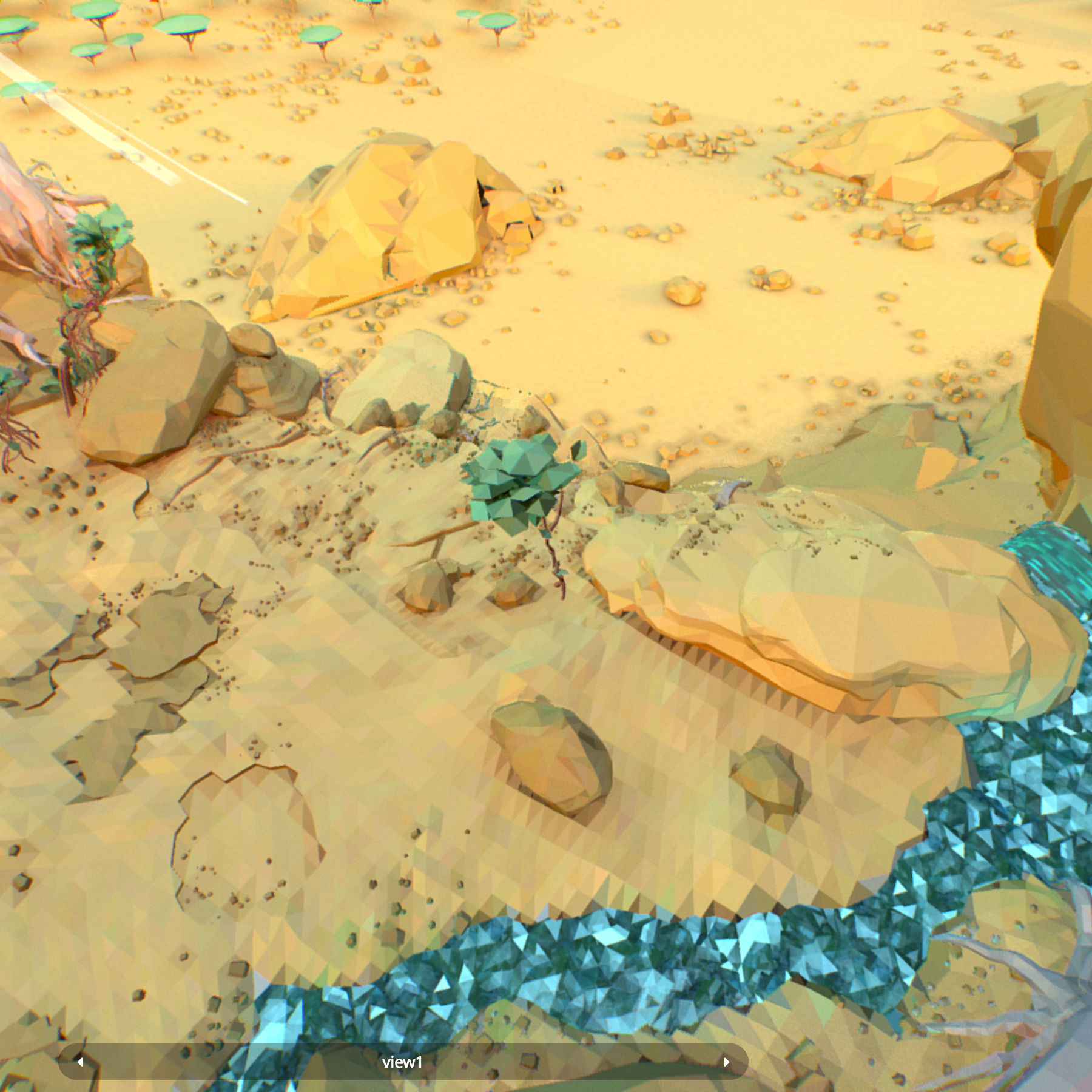 Low Polygon Art Level Sahara Africa Low-poly 3D model_18