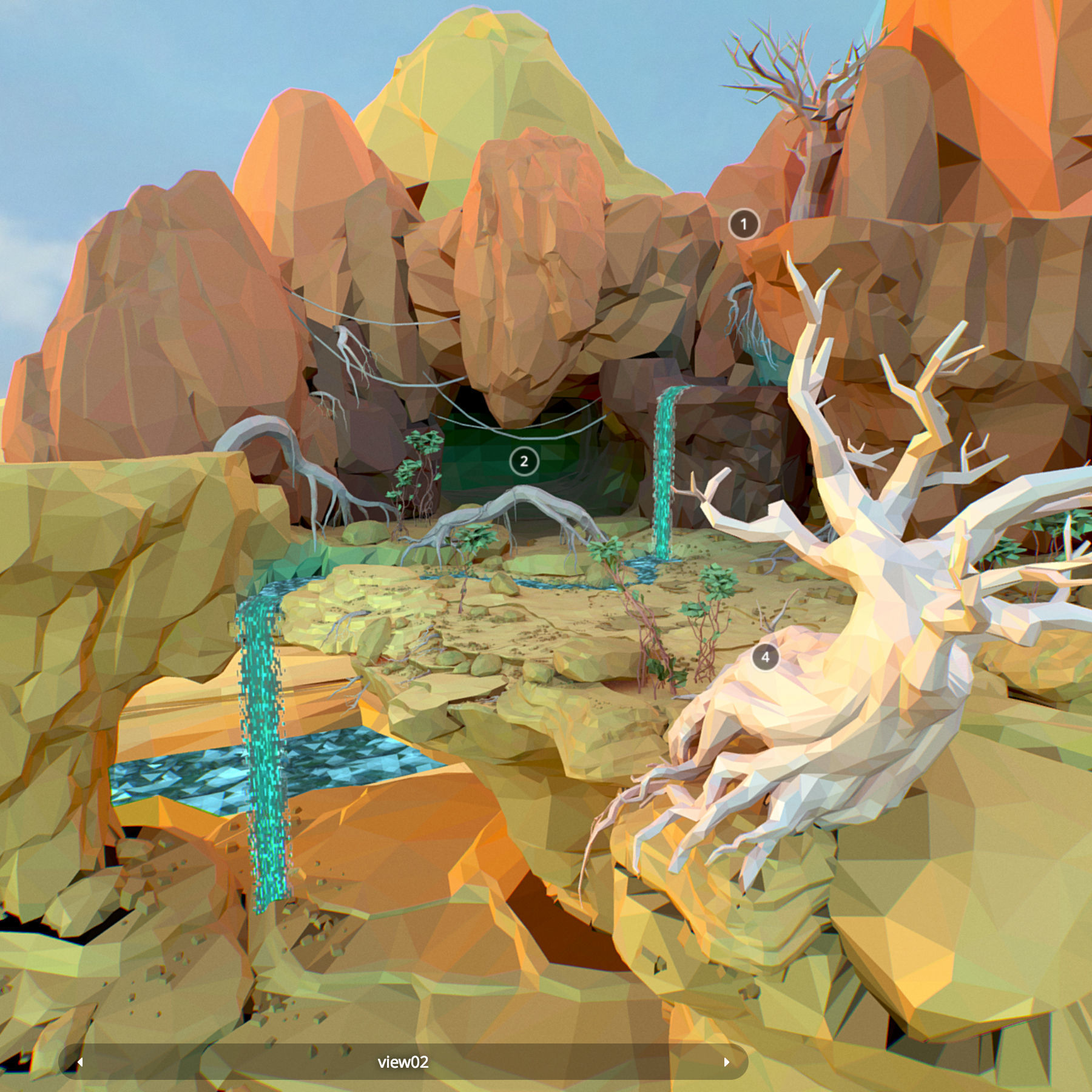 Low Polygon Art Level Sahara Africa Low-poly 3D model_6