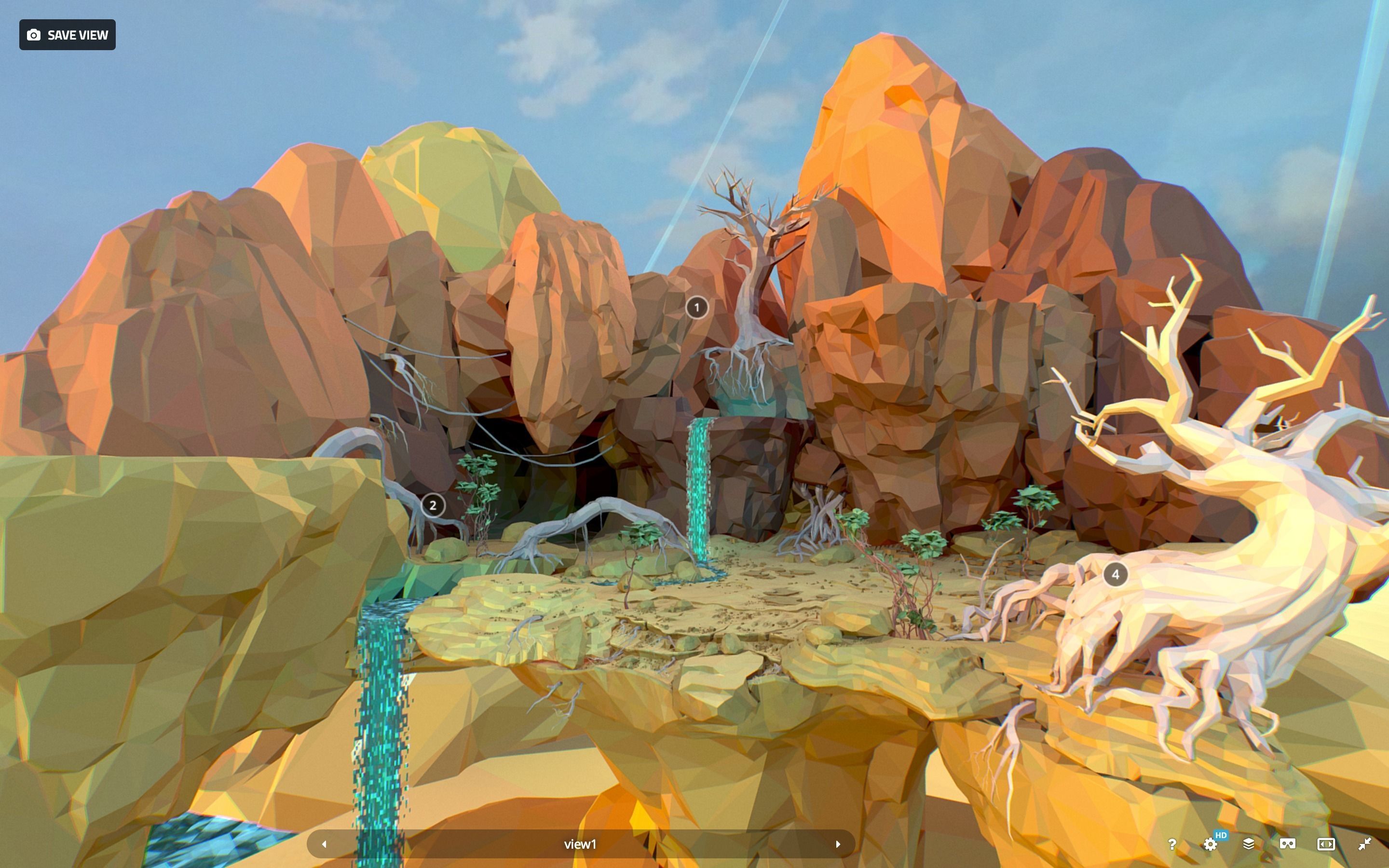 Low Polygon Art Level Sahara Africa Low-poly 3D model_68