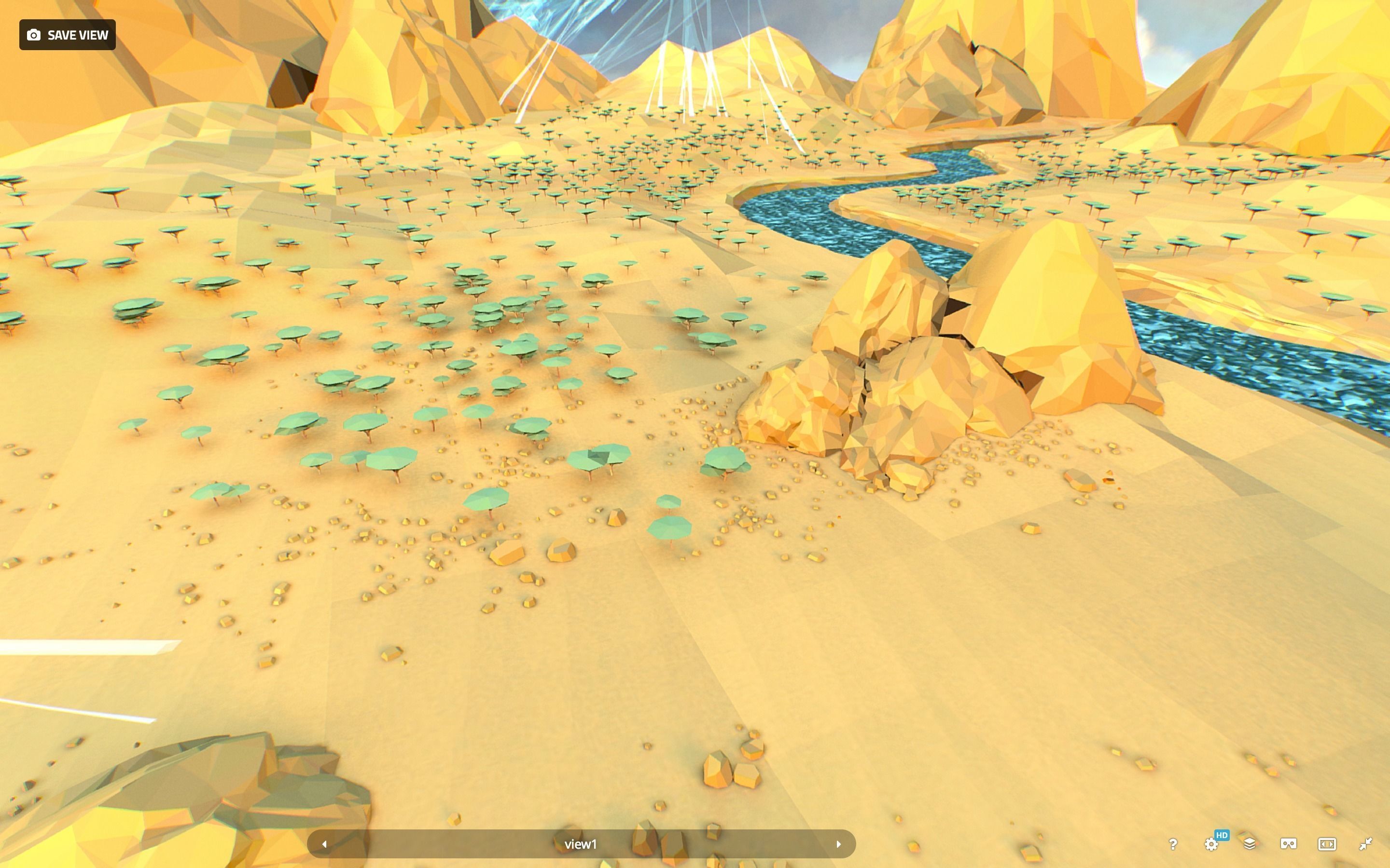 Low Polygon Art Level Sahara Africa Low-poly 3D model_103