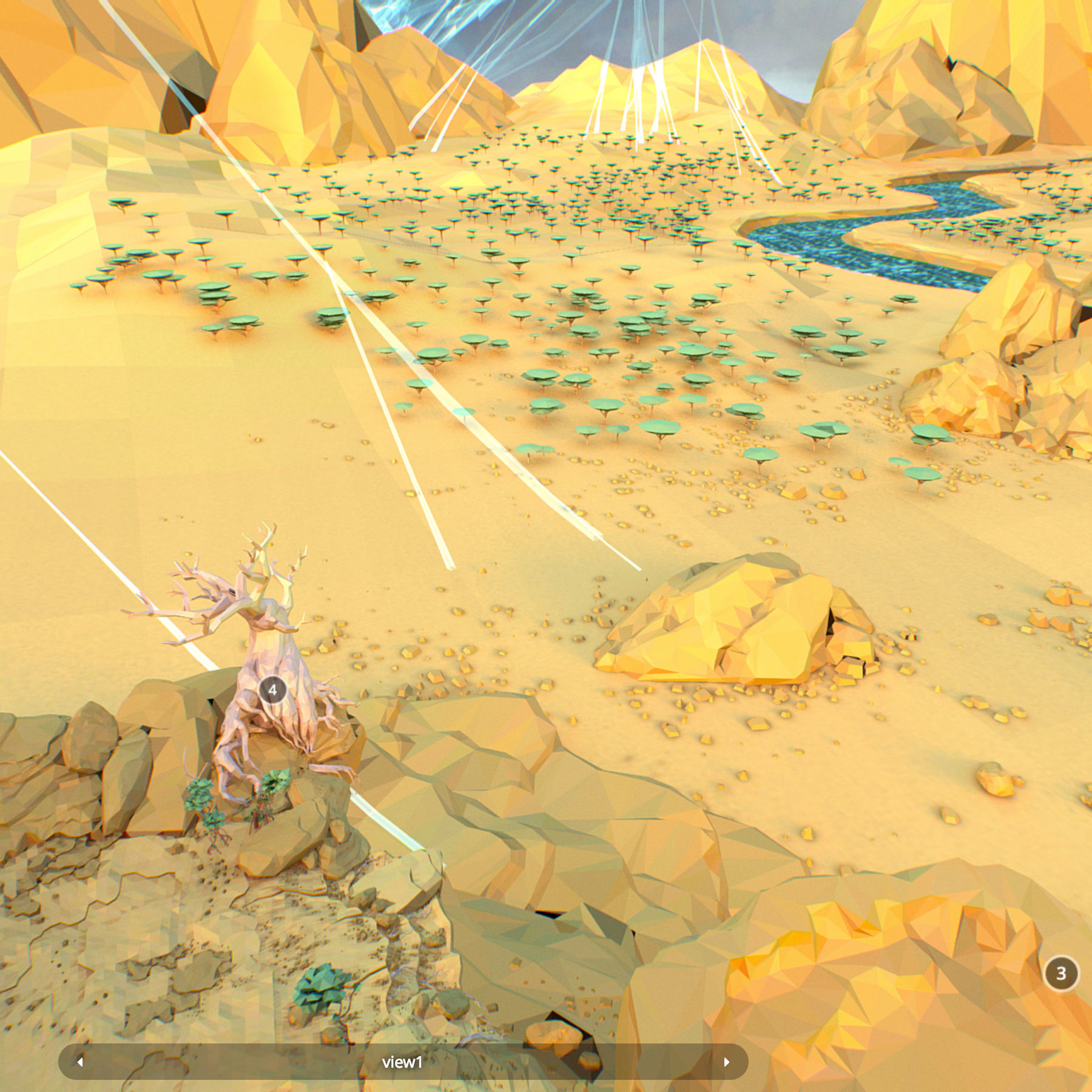 Low Polygon Art Level Sahara Africa Low-poly 3D model_39