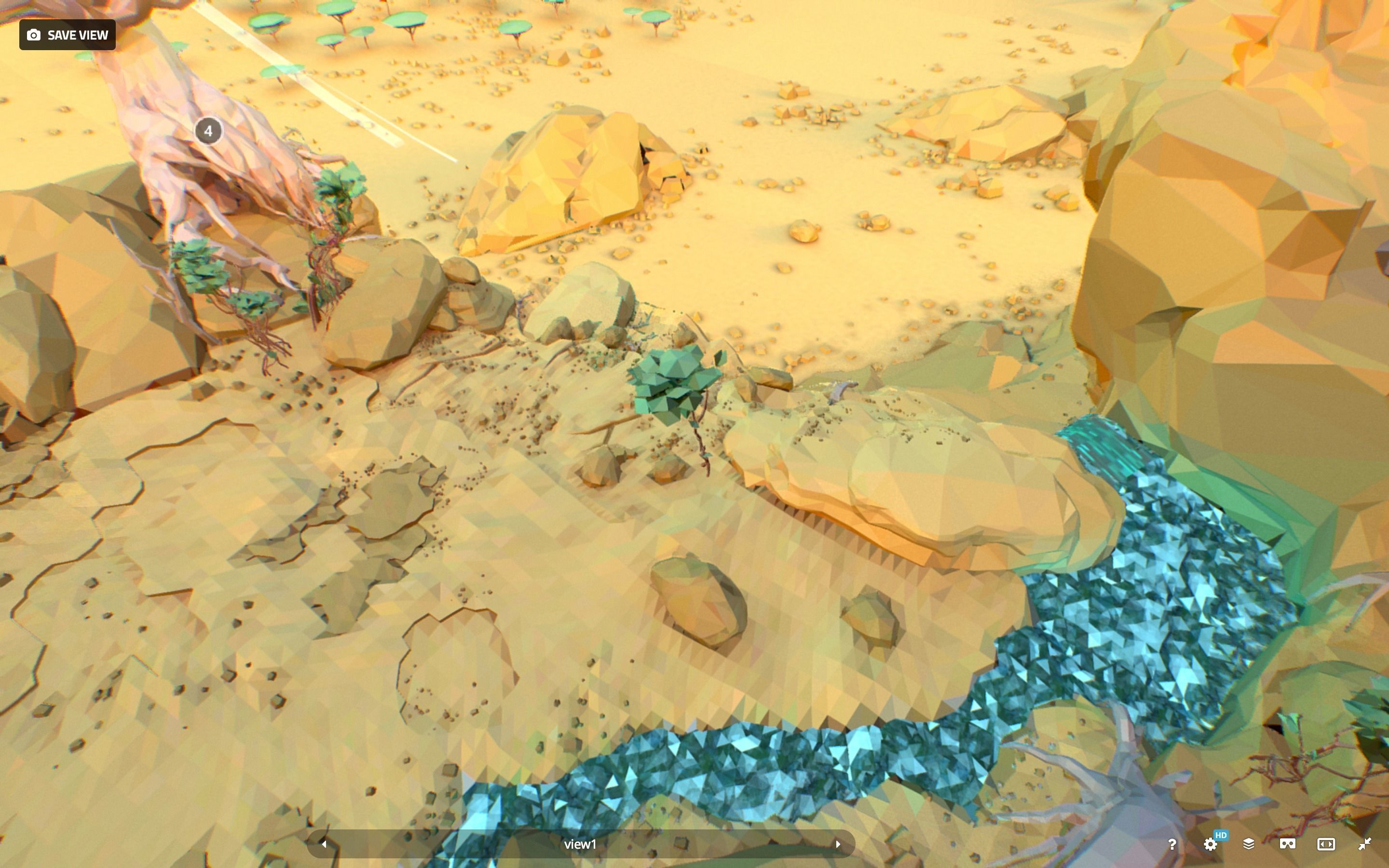 Low Polygon Art Level Sahara Africa Low-poly 3D model_78