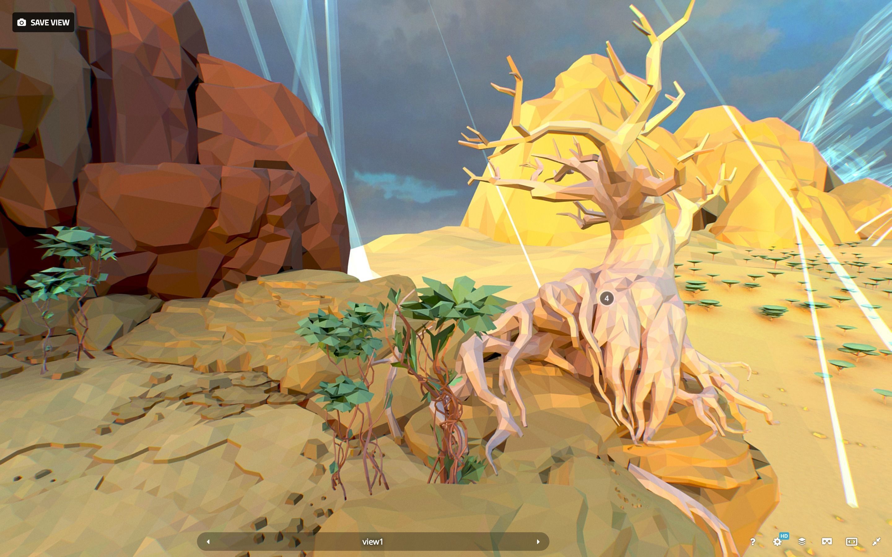 Low Polygon Art Level Sahara Africa Low-poly 3D model_84